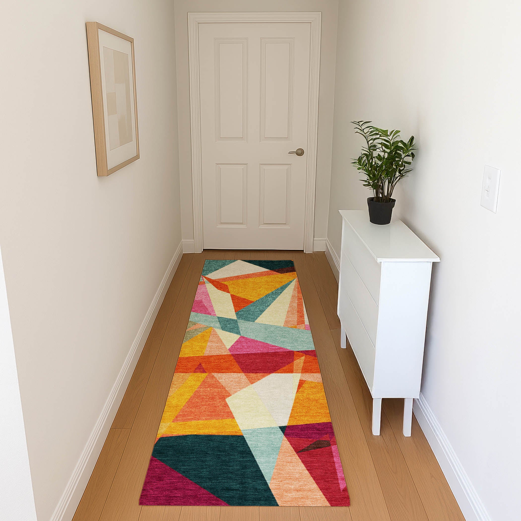 Oslo Machine Washable Transitional Ivory Rug 2'3" x 7'6" #shape_Runner