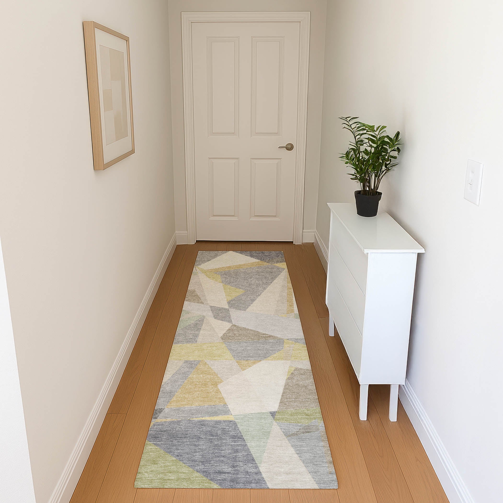 Oslo Machine Washable Transitional Pewter Gray Rug 2'3" x 7'6" #shape_Runner