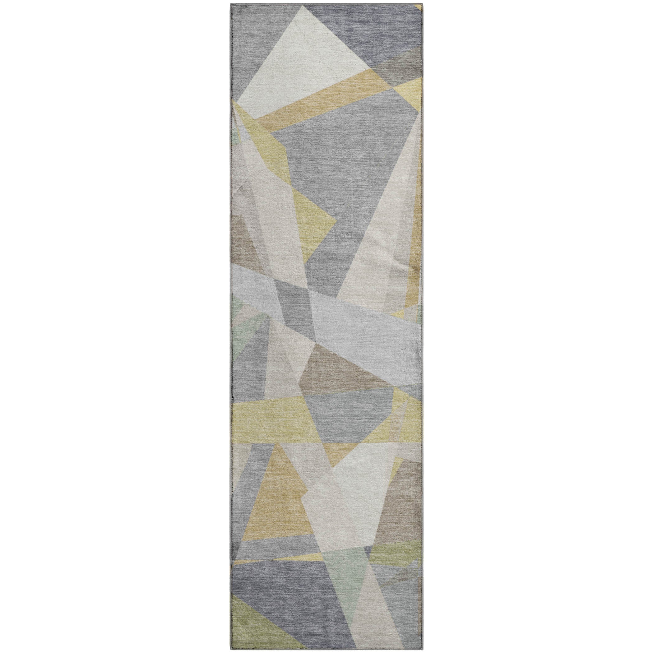 Oslo Machine Washable Transitional Pewter Gray Rug 2'3" x 7'6" #shape_Runner