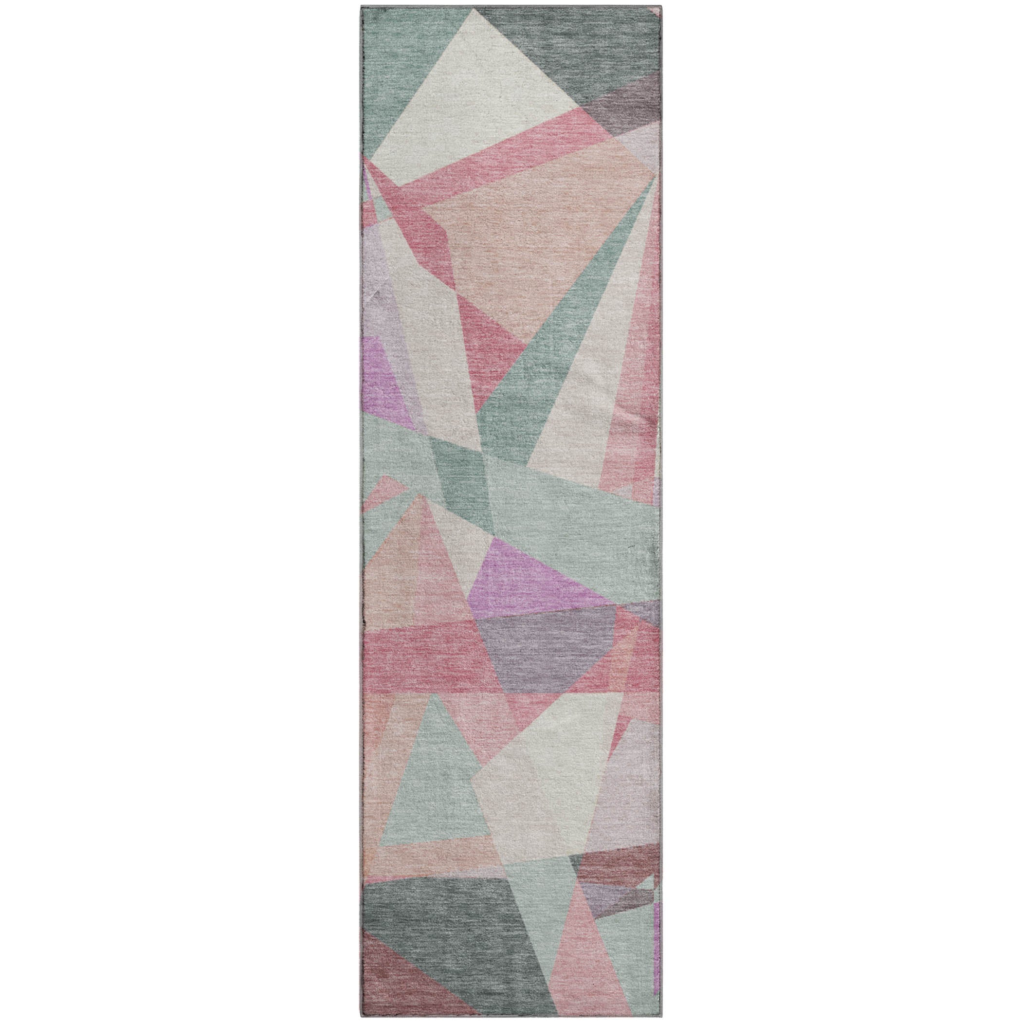 Oslo Machine Washable Transitional Seafoam Blue Rug 2'3" x 7'6" #shape_Runner