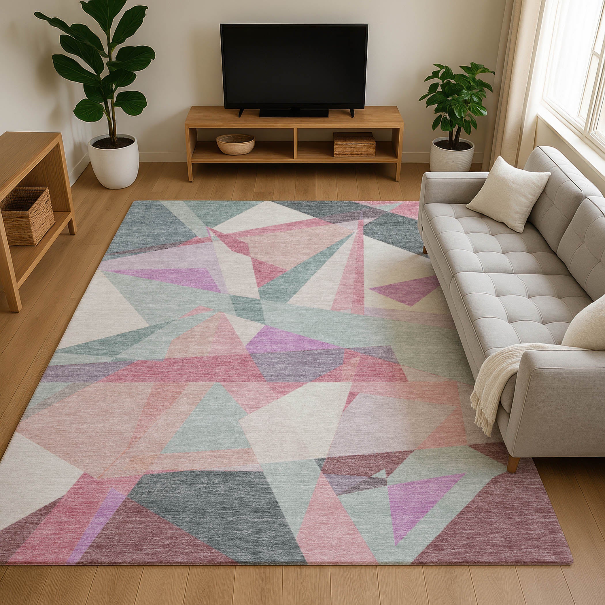 Oslo Machine Washable Transitional Seafoam Blue Rug 2'6" x 3'10" #shape_Rectangle