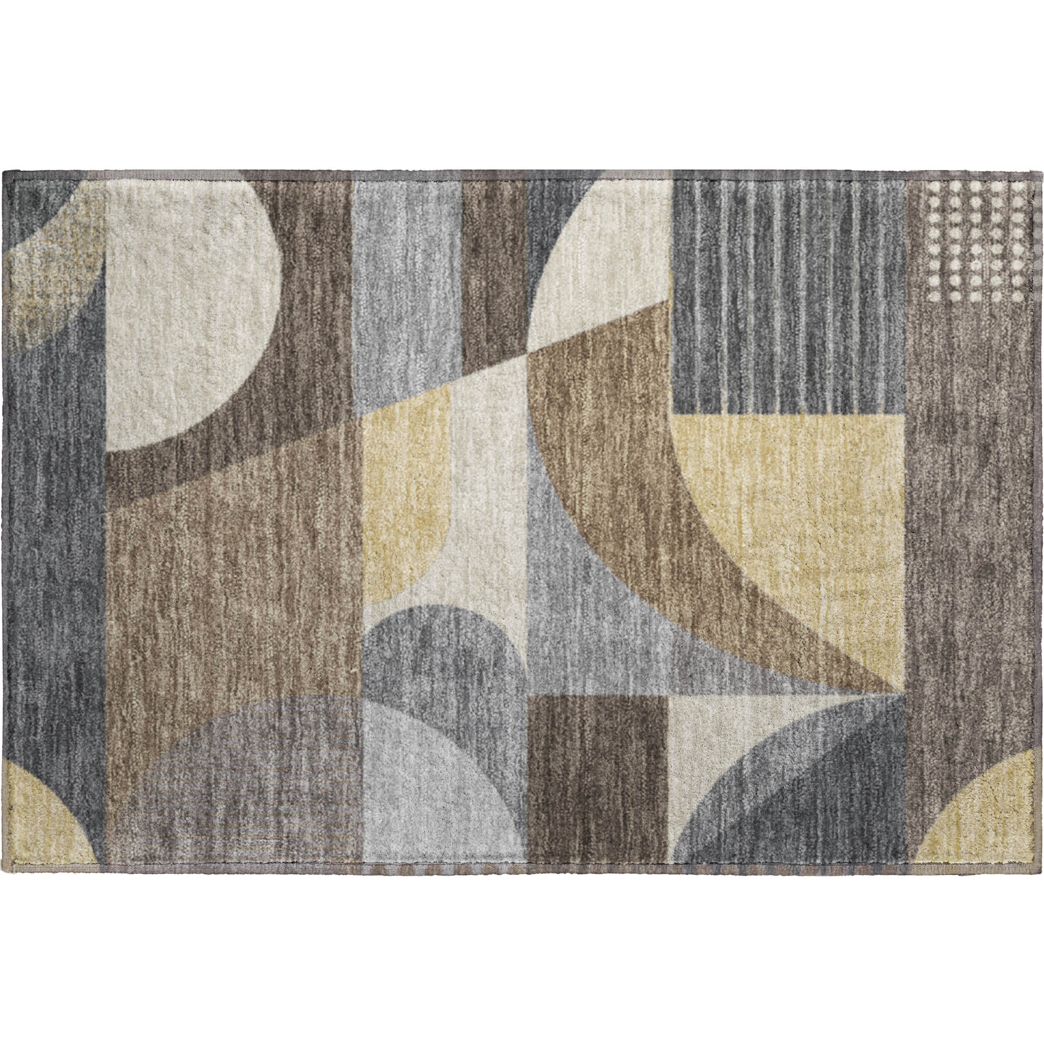 Zanzibar Machine Washable Transitional Brown Rug 1'8" x 2'6" #shape_Rectangle