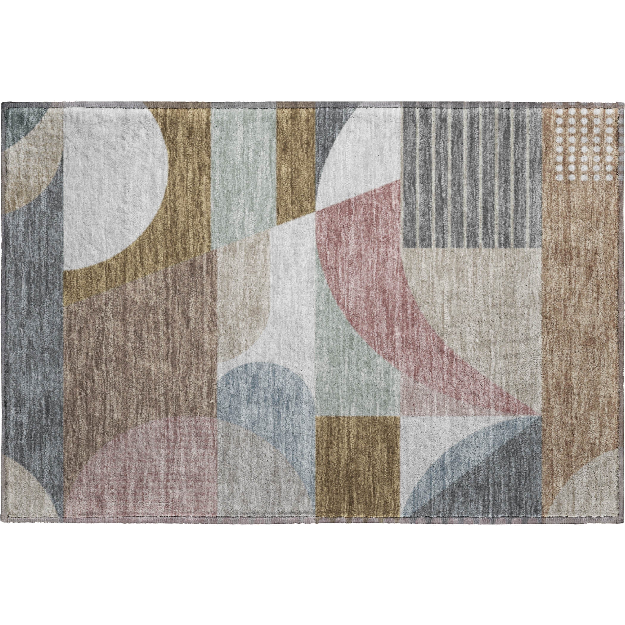 Zanzibar Machine Washable Transitional Mocha Brown Rug 1'8" x 2'6" #shape_Rectangle