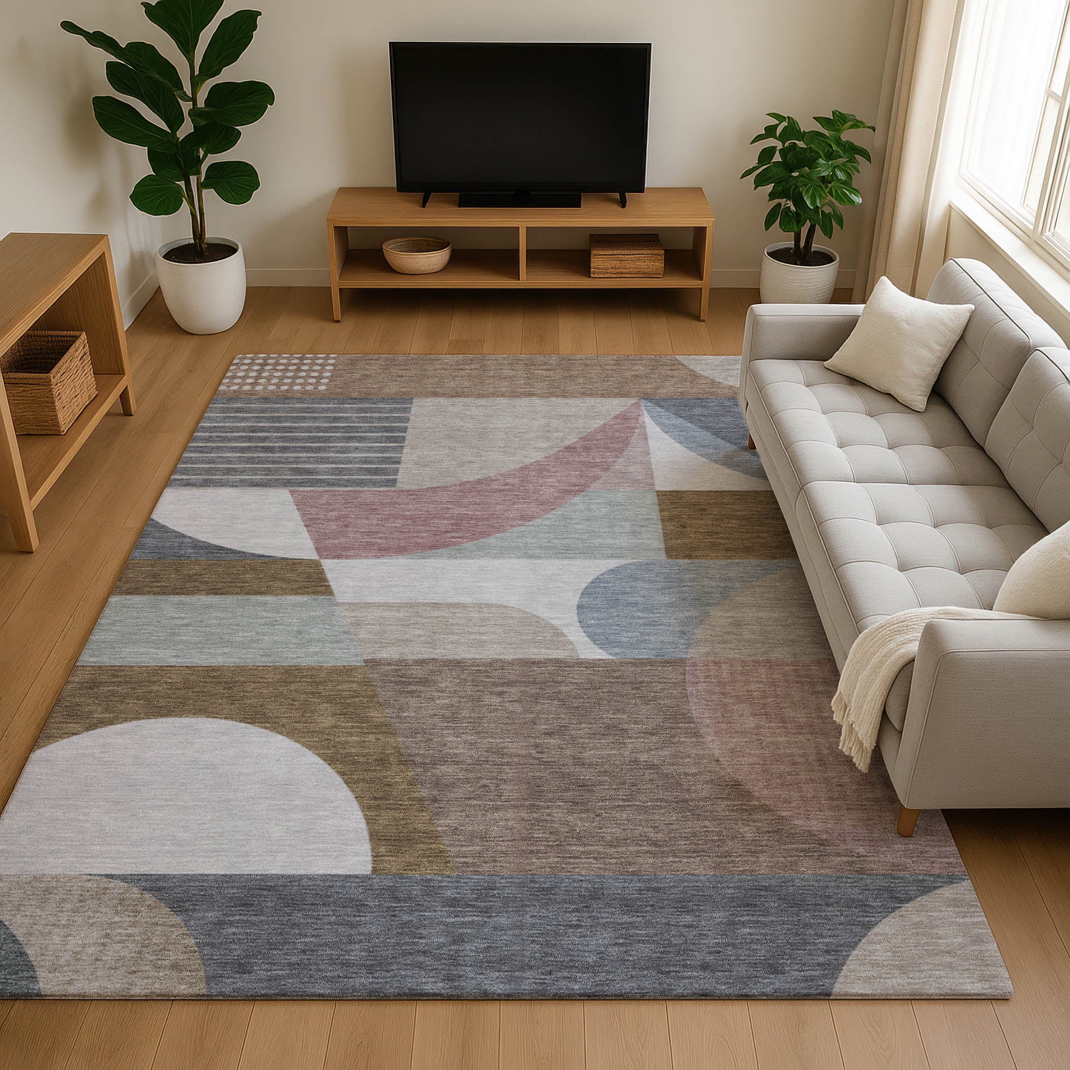 Zanzibar Machine Washable Transitional Mocha Brown Rug 2'6" x 3'10" #shape_Rectangle