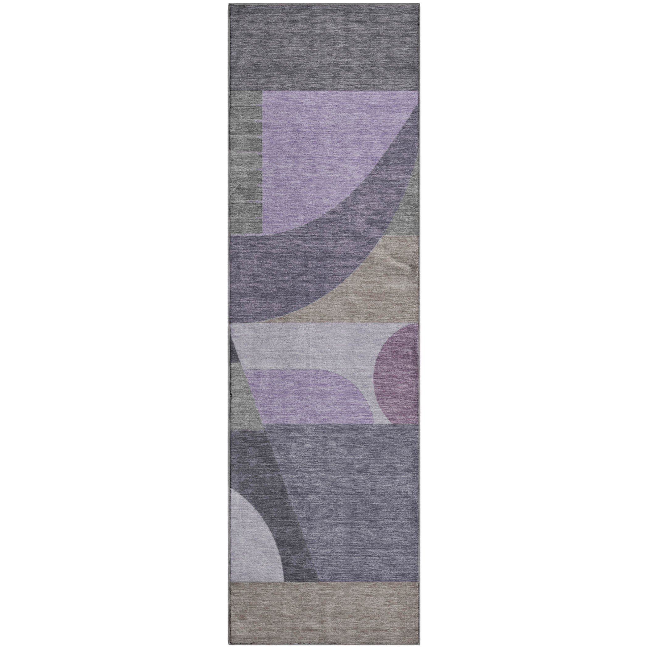 Zanzibar Machine Washable Transitional Purple Rug 2'3" x 7'6" #shape_Runner