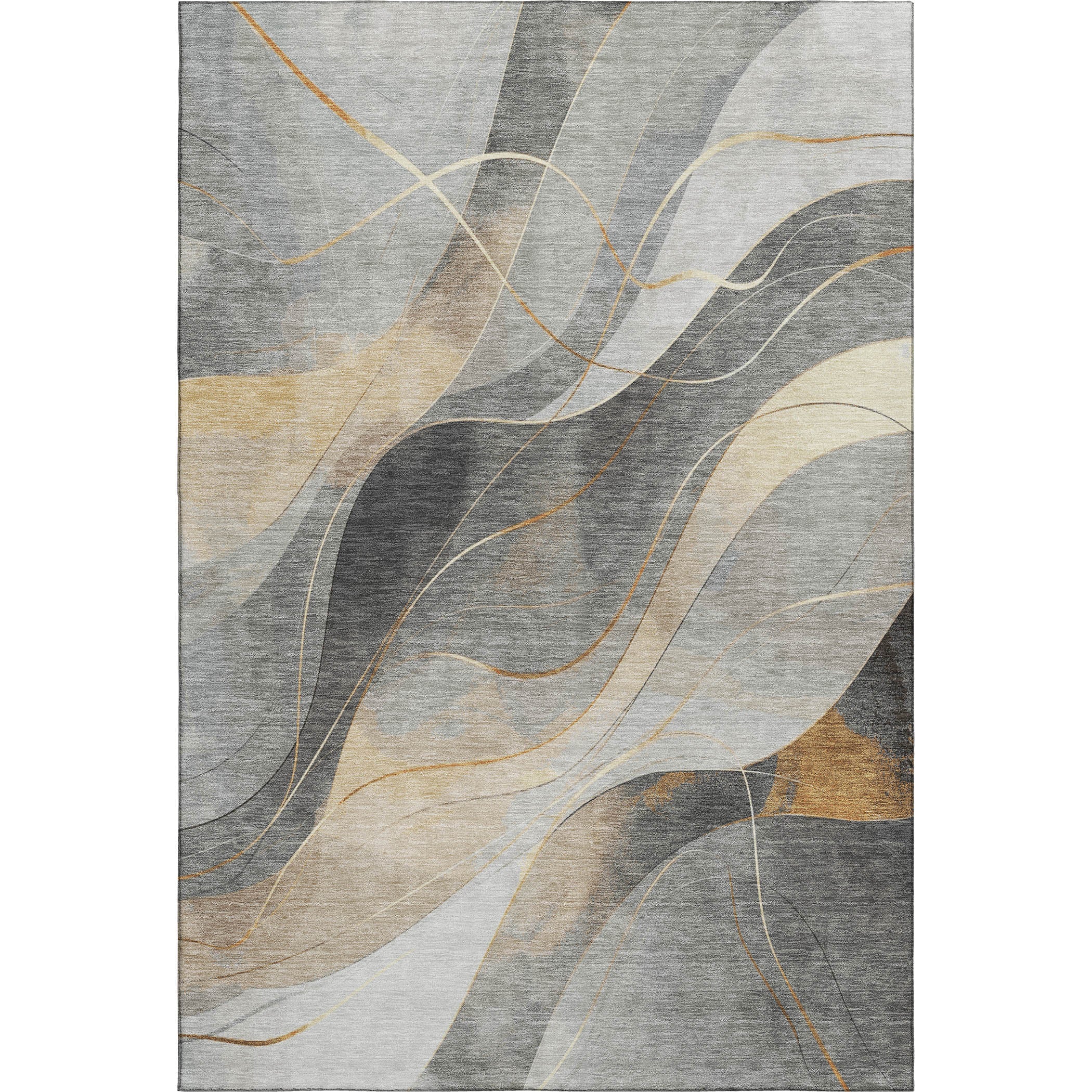 Havana Machine Washable Transitional Gray Rug 2'6" x 3'10" #shape_Rectangle