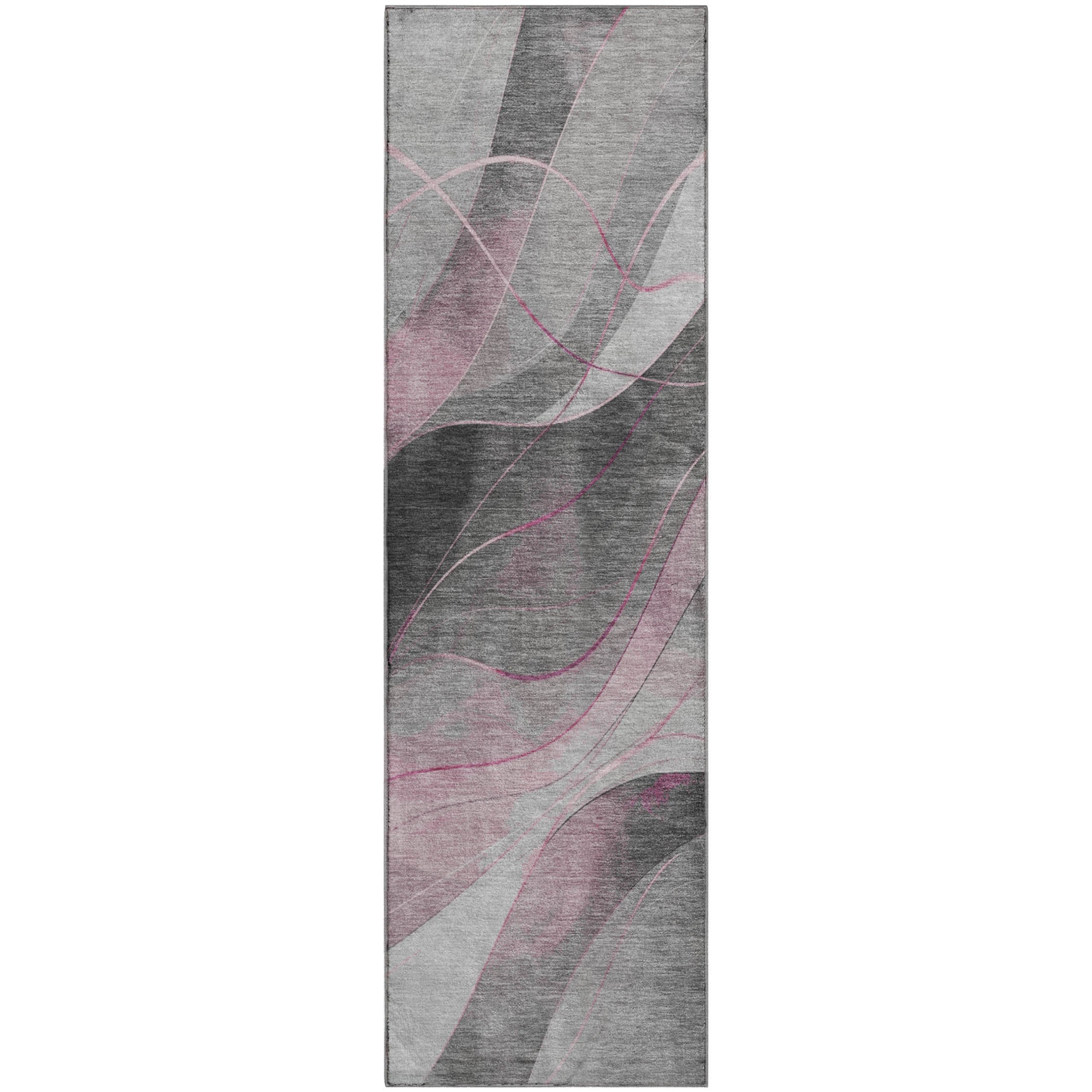 Havana Machine Washable Transitional Pink Rug 2'3" x 7'6" #shape_Runner
