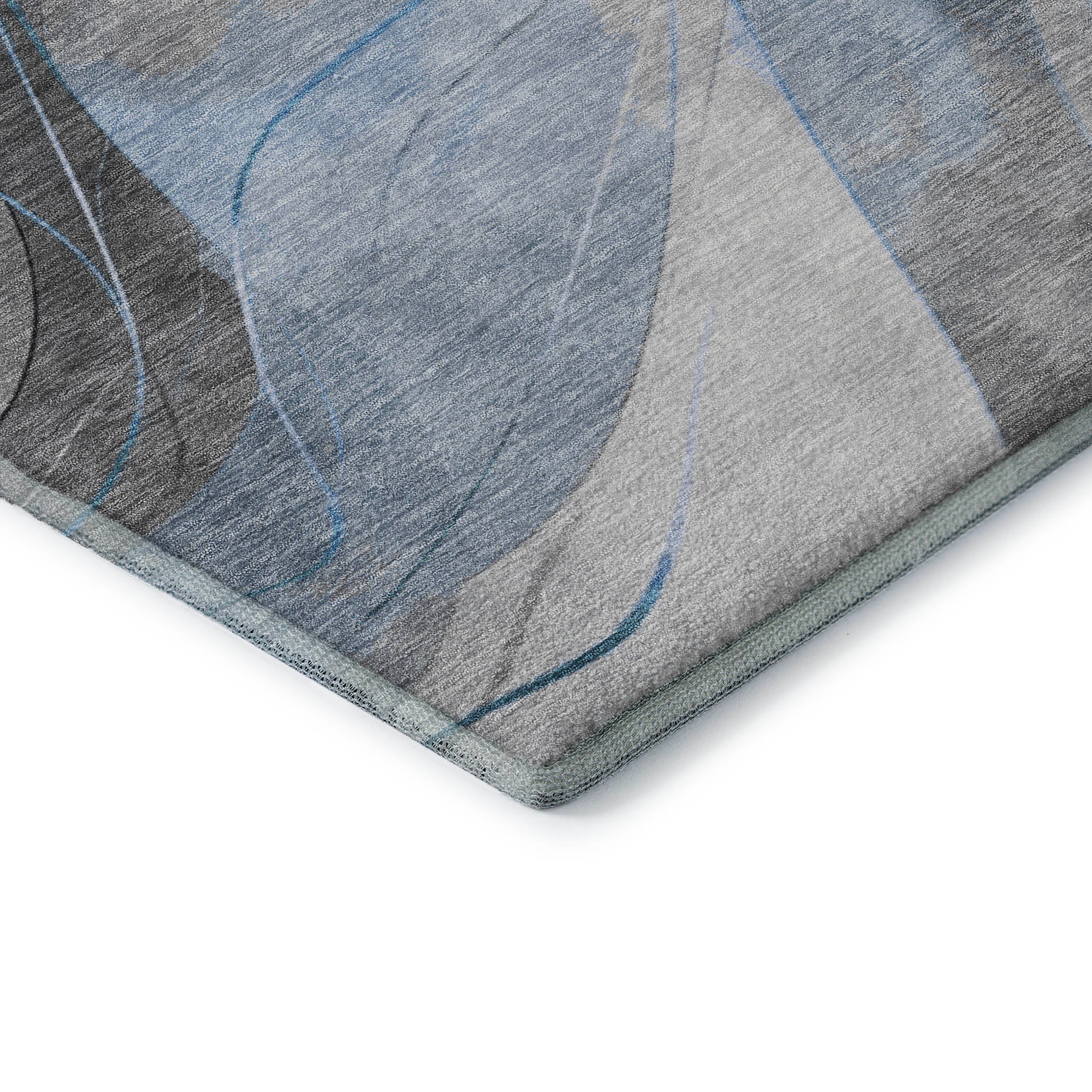Havana Machine Washable Transitional Sky Blue Rug 1'8" x 2'6" #shape_Rectangle