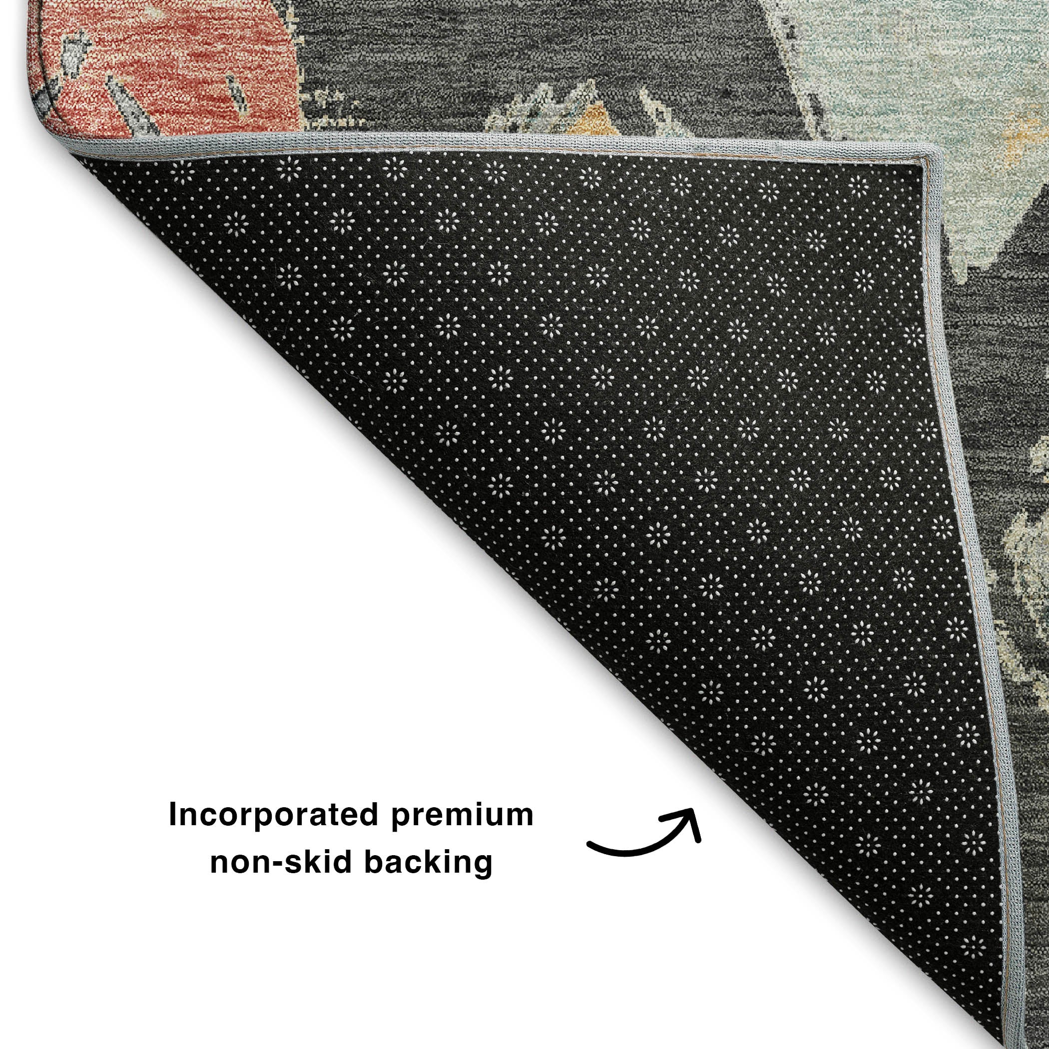 Montevideo Machine Washable Transitional Charcoal Gray Rug 1'8" x 2'6" #shape_Rectangle