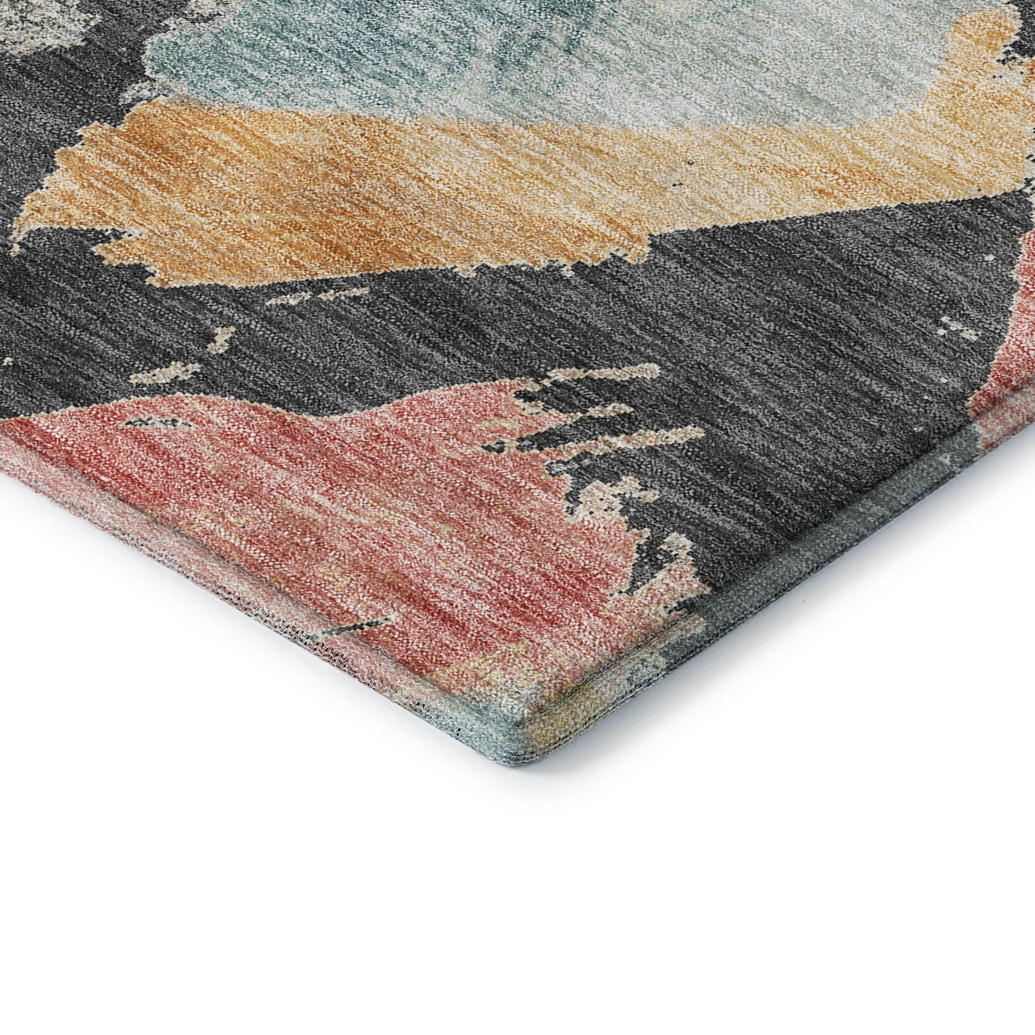 Montevideo Machine Washable Transitional Charcoal Gray Rug 1'8" x 2'6" #shape_Rectangle