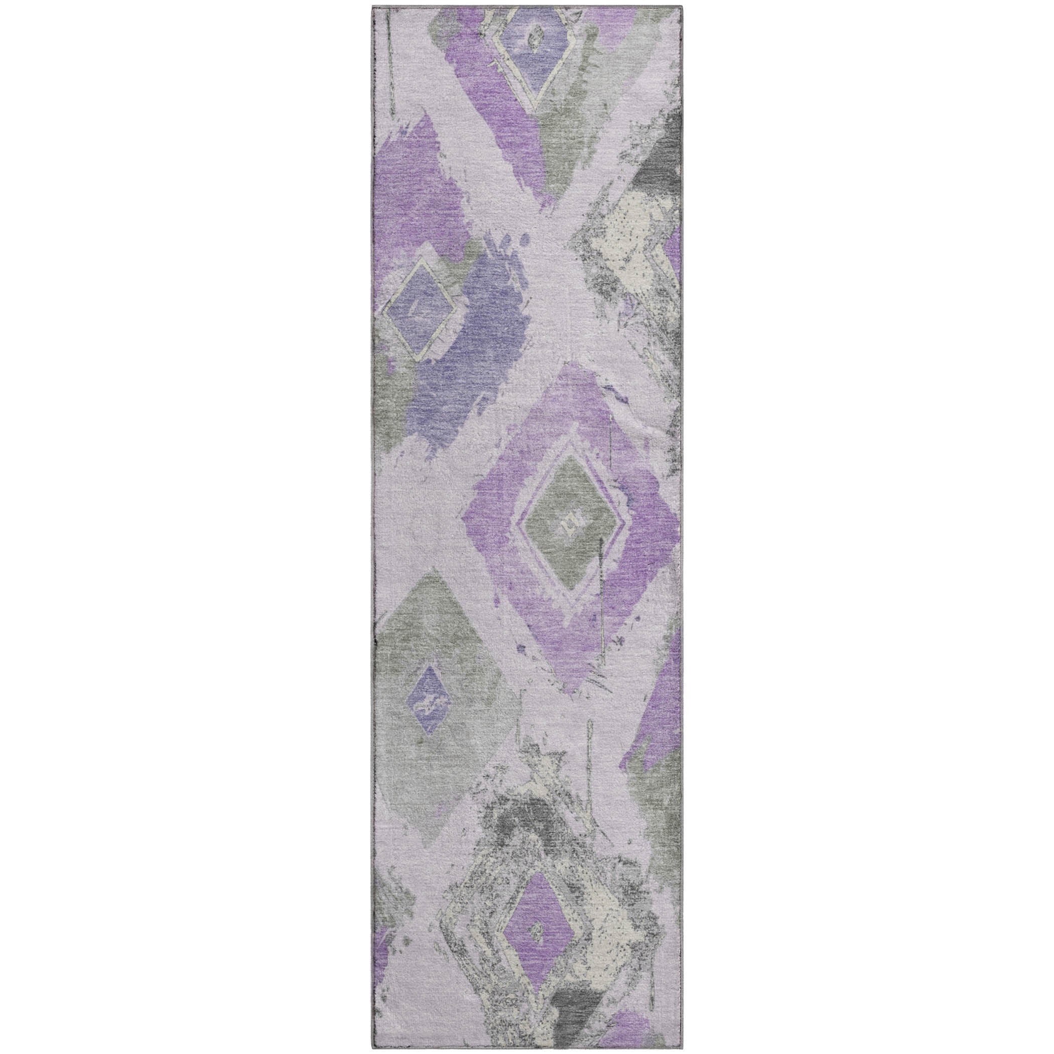 Montevideo Machine Washable Transitional Lavender Purple Rug 2'3" x 7'6" #shape_Runner