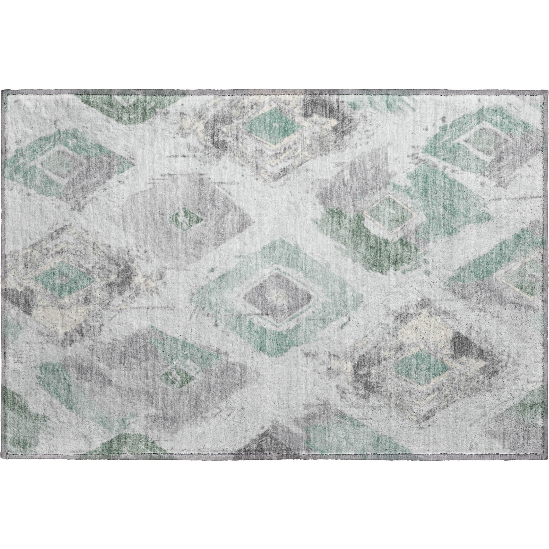 Montevideo Machine Washable Transitional Seafoam Blue Rug 1'8" x 2'6" #shape_Rectangle