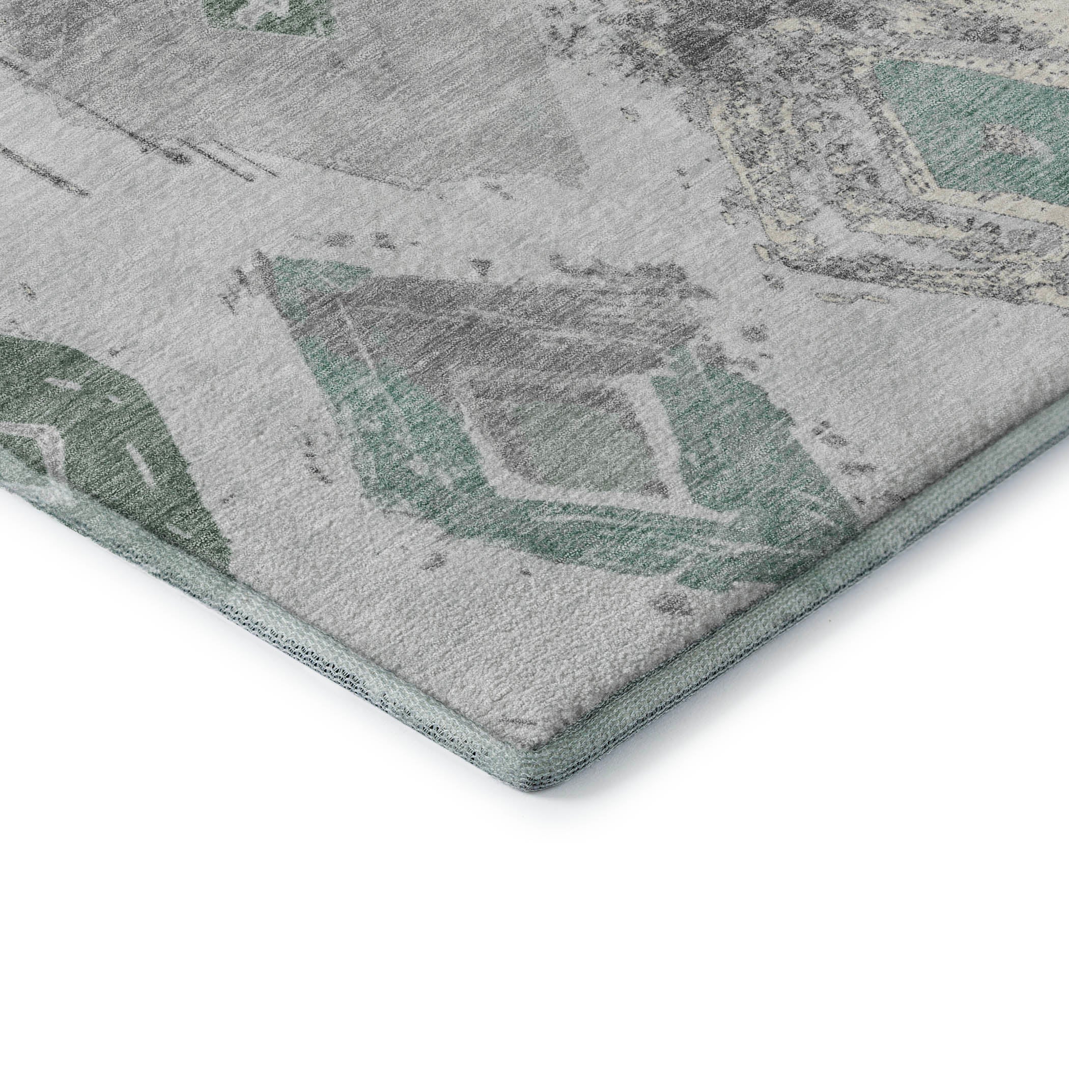 Montevideo Machine Washable Transitional Seafoam Blue Rug 1'8" x 2'6" #shape_Rectangle