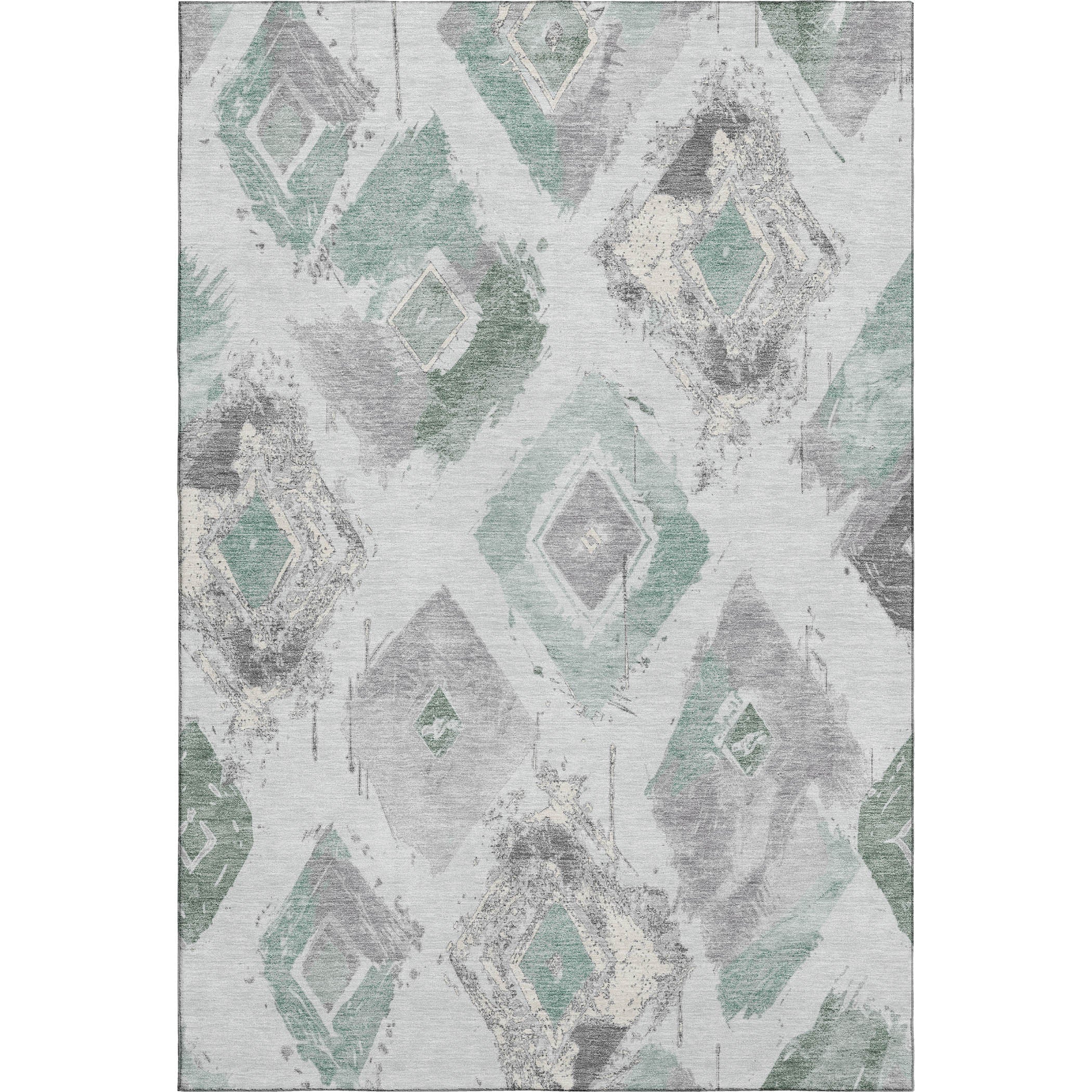Montevideo Machine Washable Transitional Seafoam Blue Rug 2'6" x 3'10" #shape_Rectangle