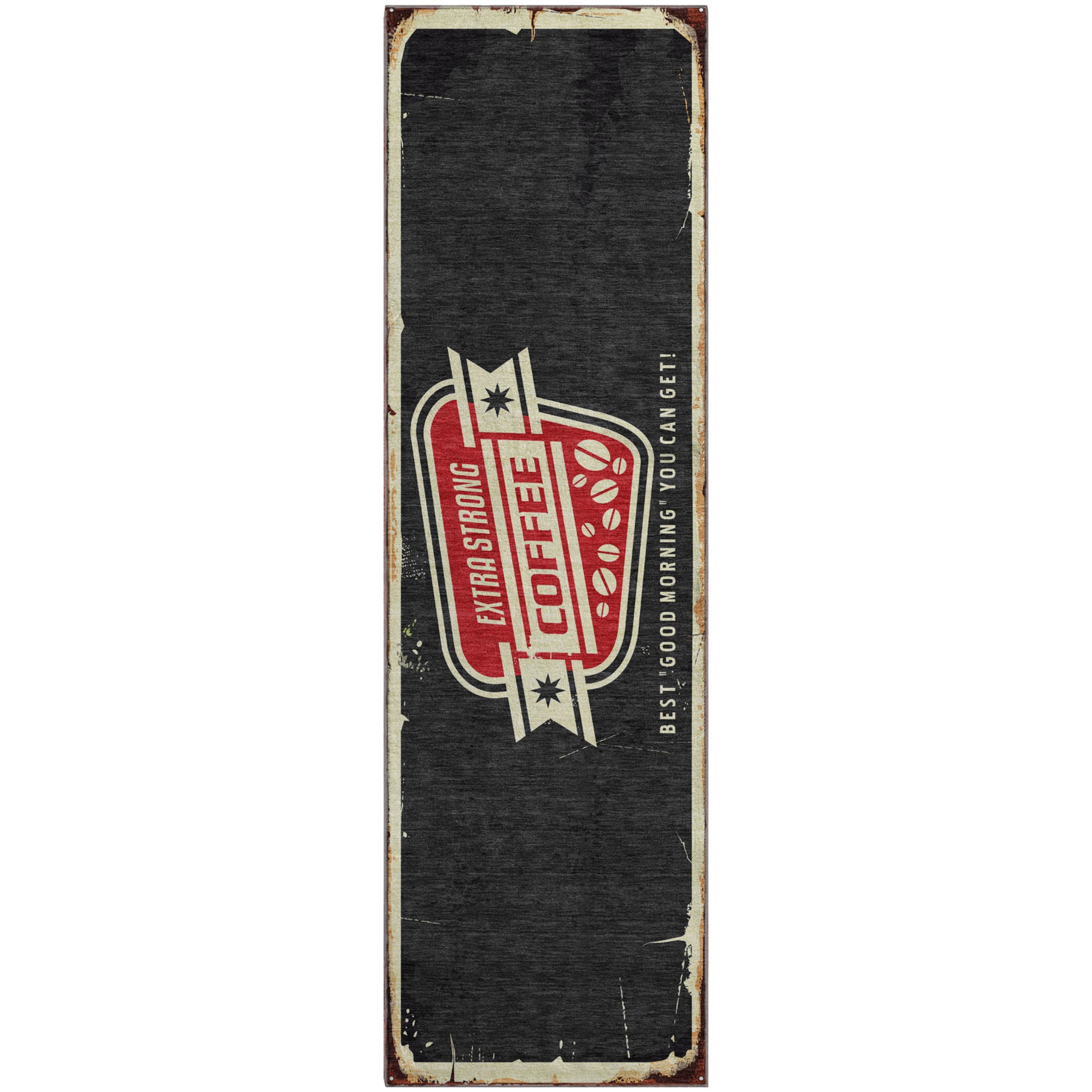 Sarajevo Machine Washable Kitchen Midnight Black Rug 2'3" x 7'6" #shape_Runner