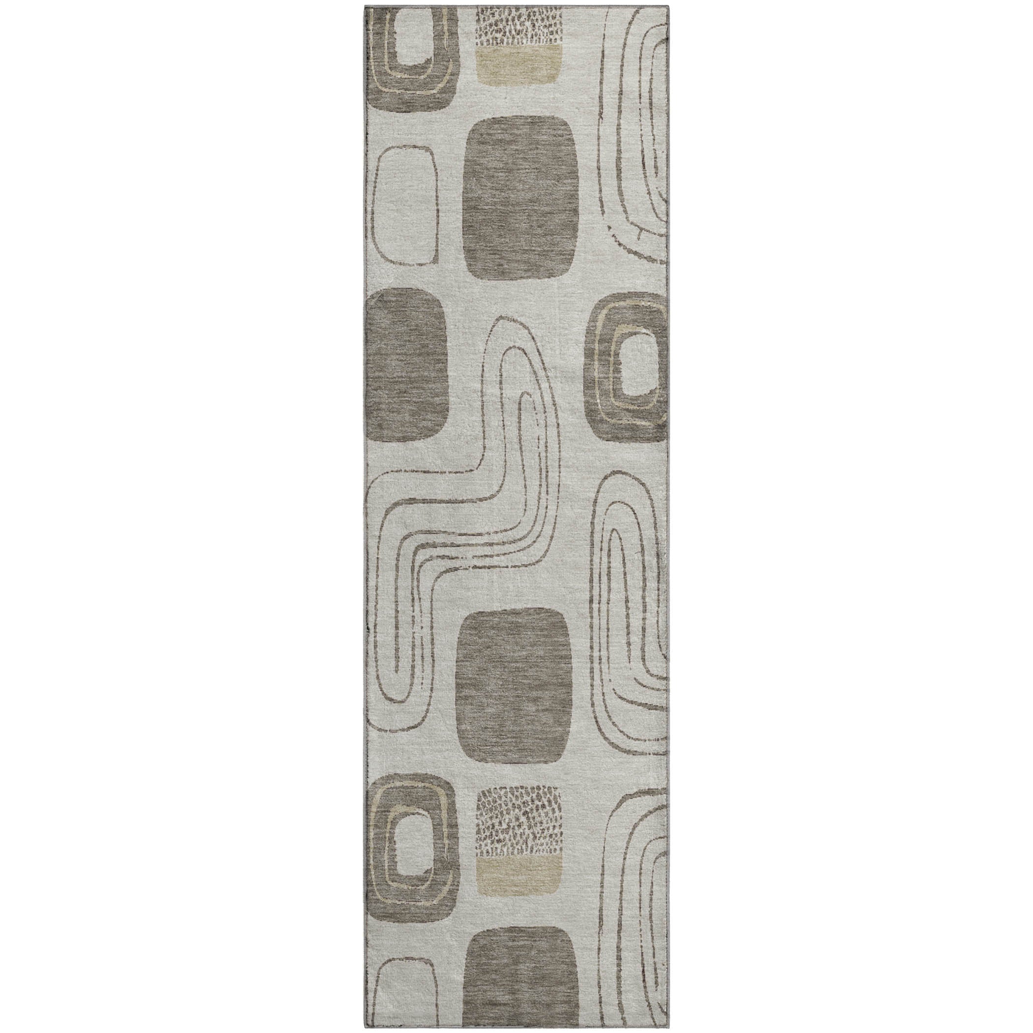 Dubrovnik Machine Washable Transitional Beige Brown Rug 2'3" x 7'6" #shape_Runner