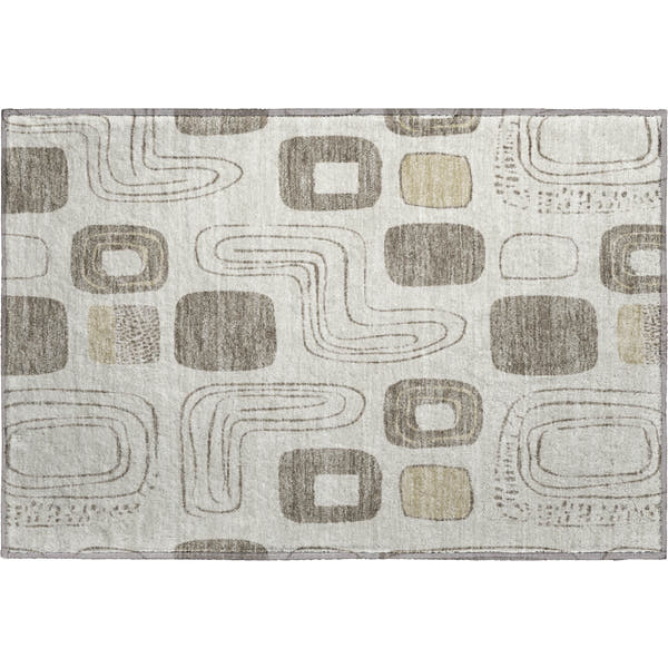 Dubrovnik Machine Washable Transitional Beige Brown Rug 1'8" x 2'6"