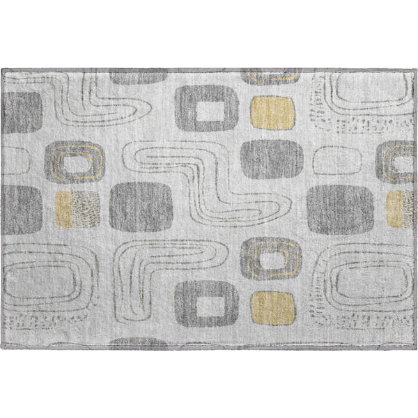 Dubrovnik Machine Washable Transitional Gray Rug 1'8" x 2'6"