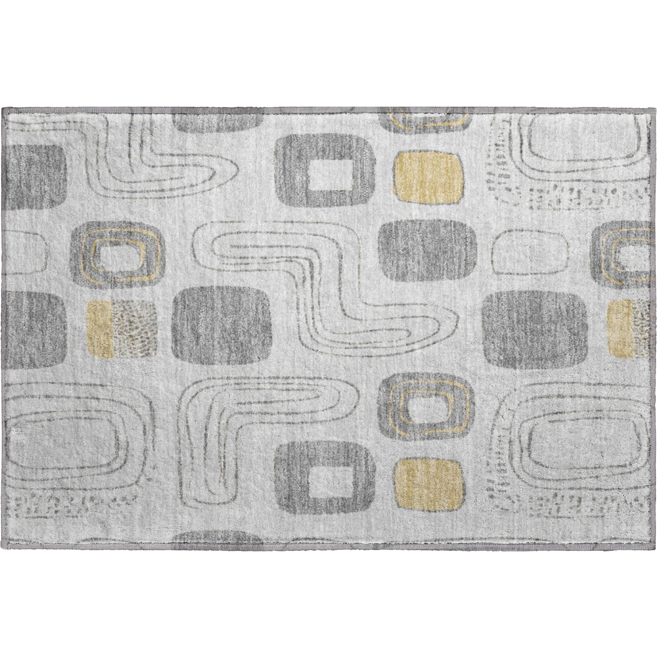 Dubrovnik Machine Washable Transitional Gray Rug 1'8" x 2'6" #shape_Rectangle