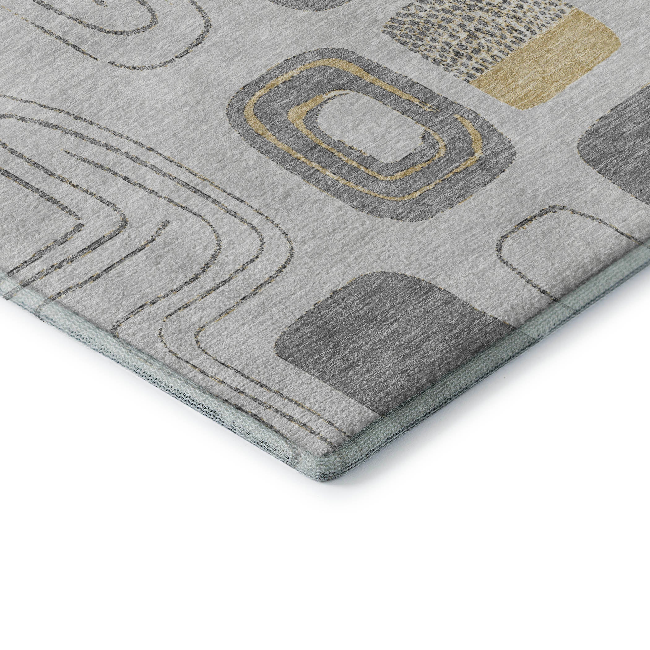 Dubrovnik Machine Washable Transitional Gray Rug 1'8" x 2'6" #shape_Rectangle