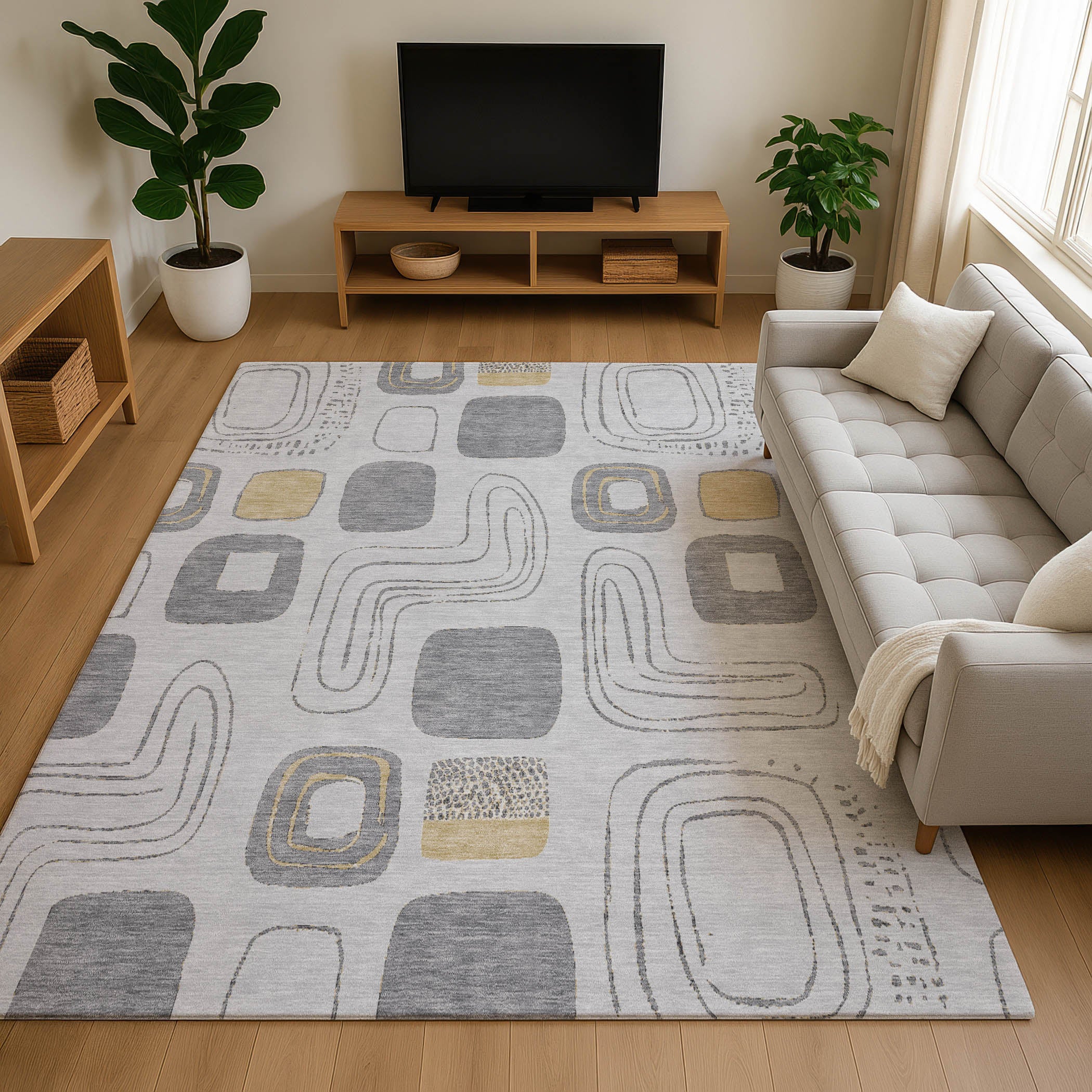 Dubrovnik Machine Washable Transitional Gray Rug 2'6" x 3'10" #shape_Rectangle