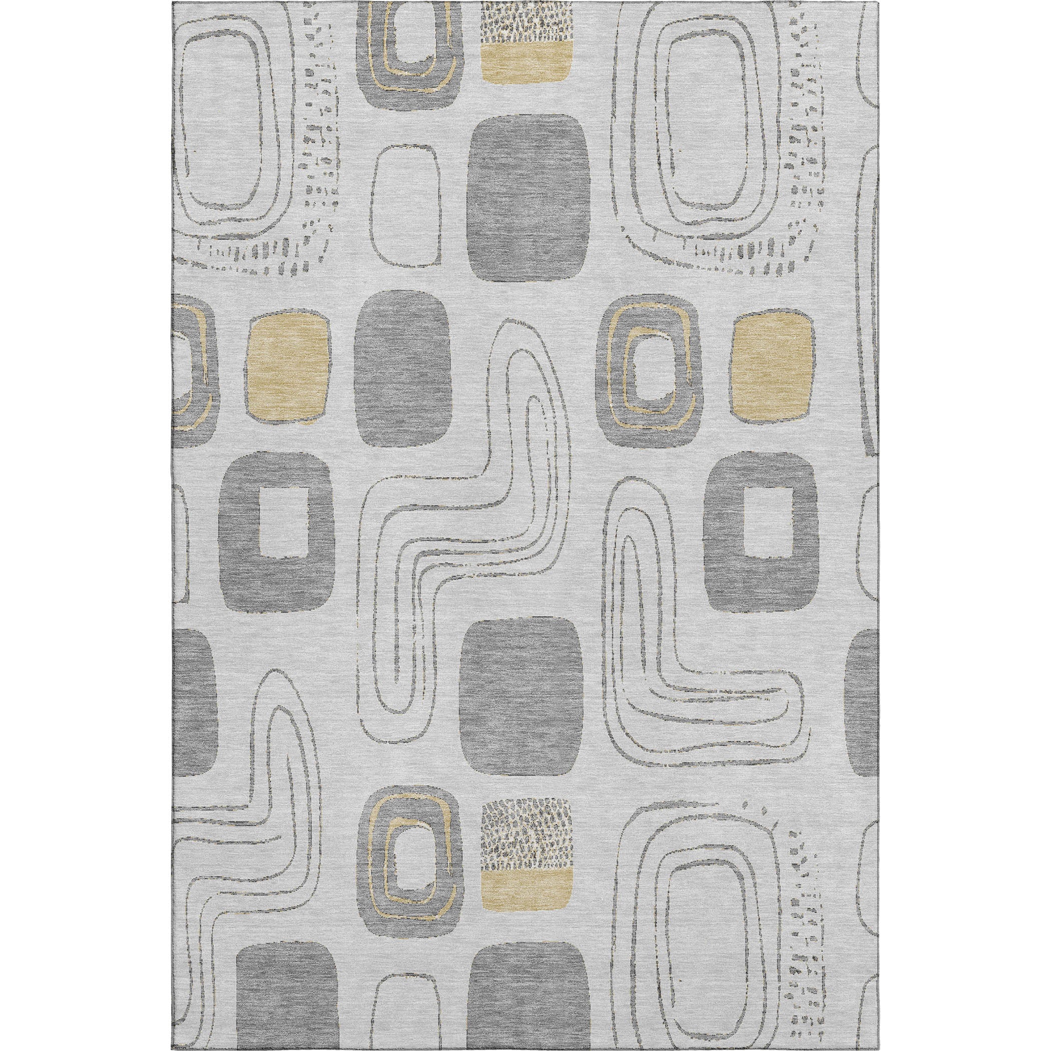 Dubrovnik Machine Washable Transitional Gray Rug 2'6" x 3'10" #shape_Rectangle