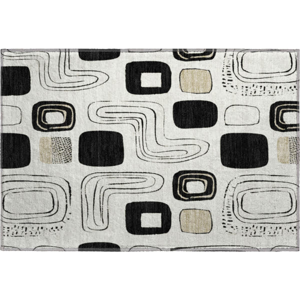 Dubrovnik Machine Washable Transitional Ivory Rug 1'8" x 2'6"