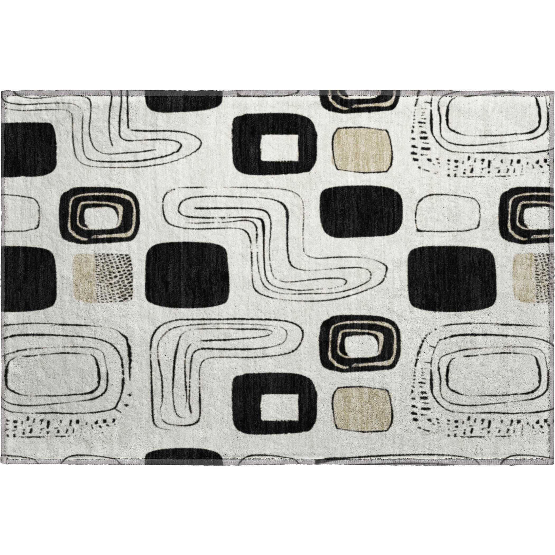Dubrovnik Machine Washable Transitional Ivory Rug 1'8" x 2'6" #shape_Rectangle