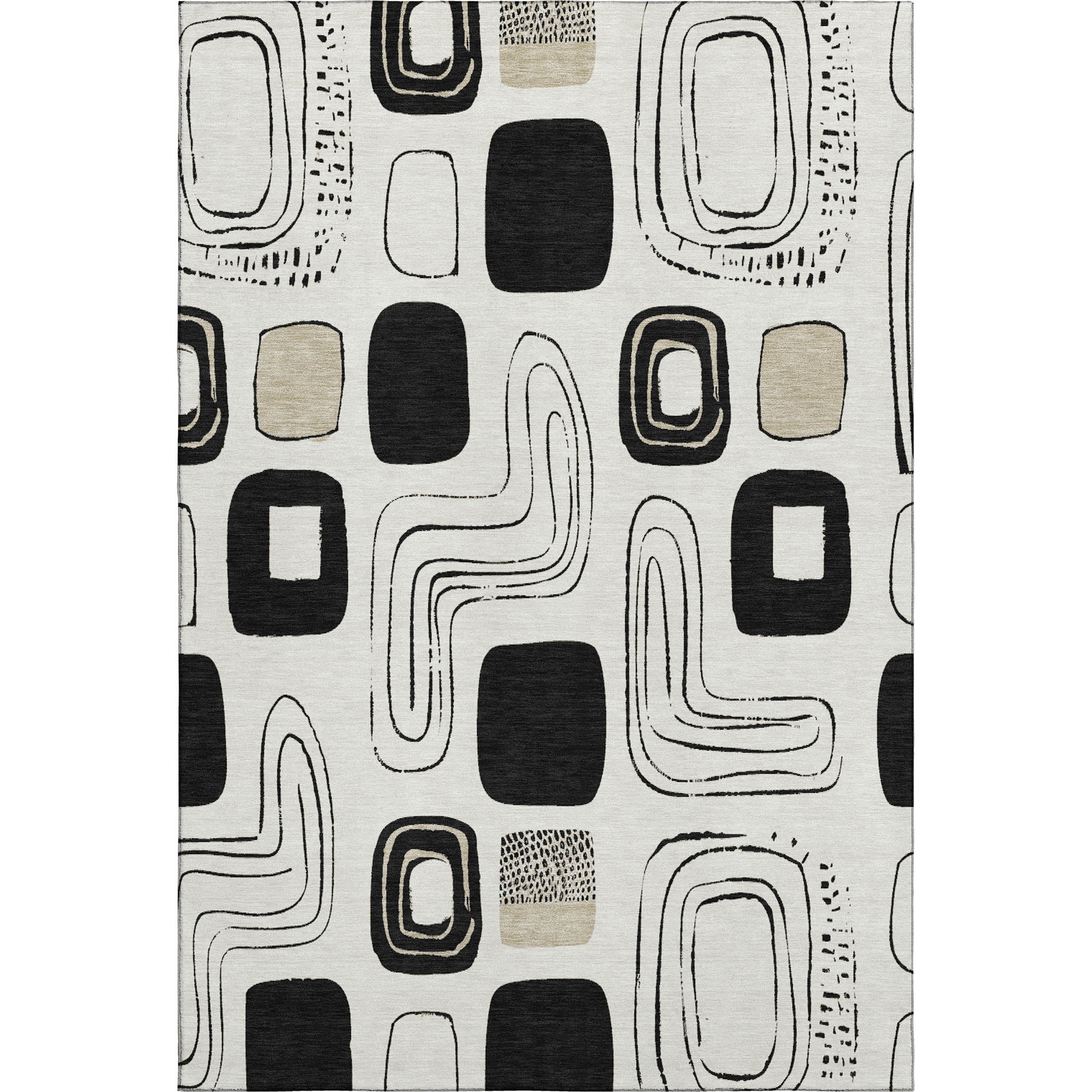 Dubrovnik Machine Washable Transitional Ivory Rug 2'6" x 3'10" #shape_Rectangle