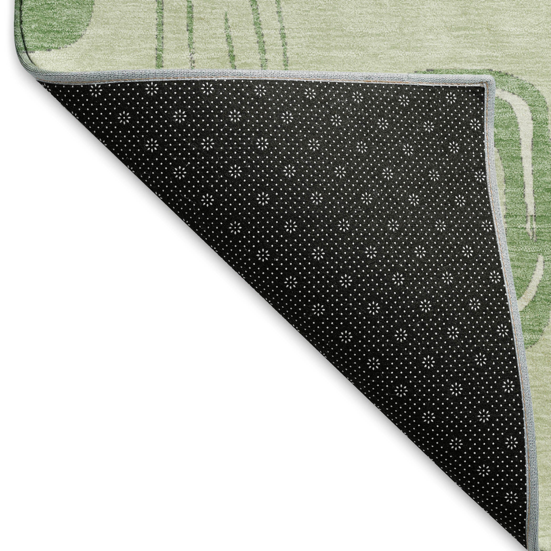 Dubrovnik Machine Washable Transitional Mint Green Rug 1'8" x 2'6" #shape_Rectangle