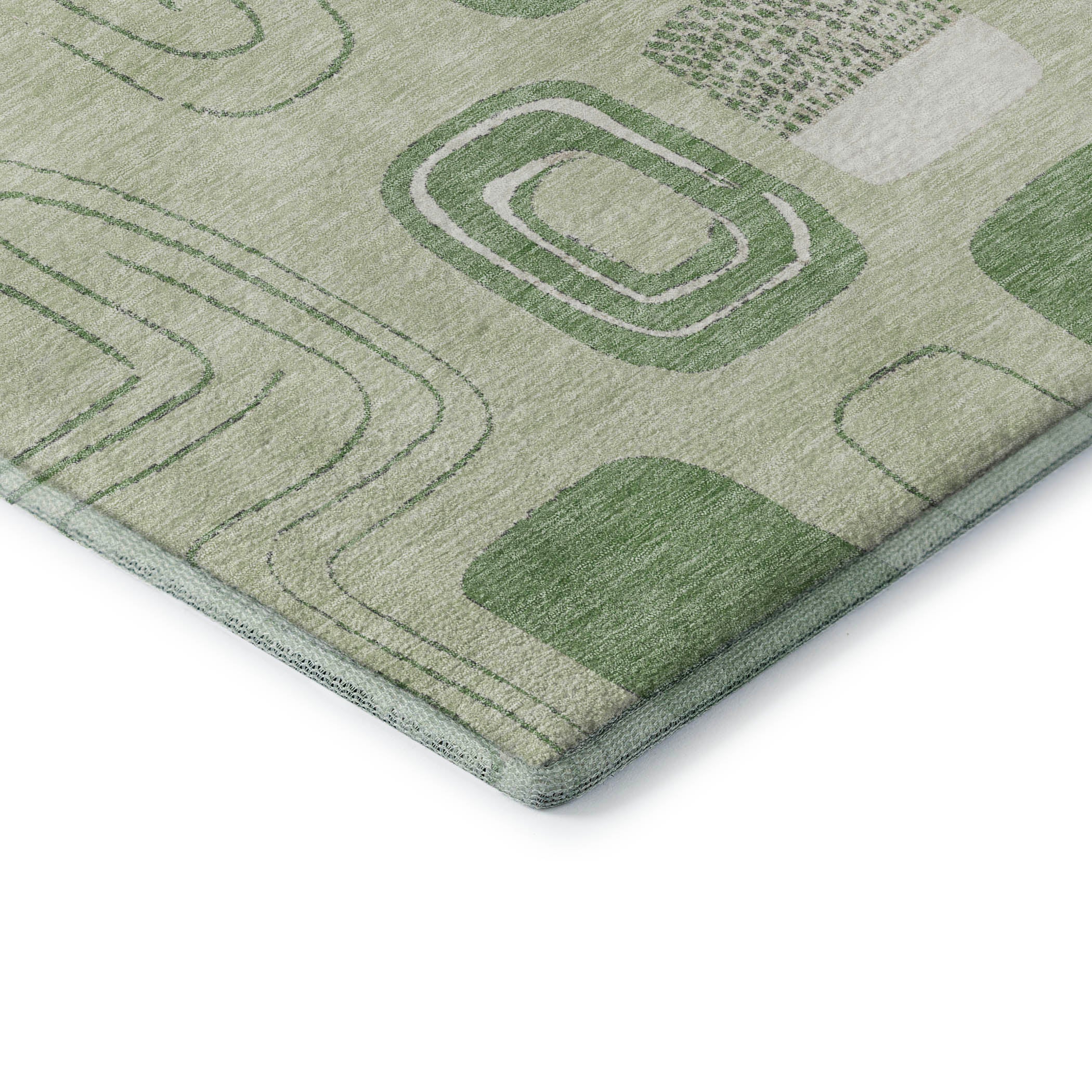 Dubrovnik Machine Washable Transitional Mint Green Rug 1'8" x 2'6" #shape_Rectangle