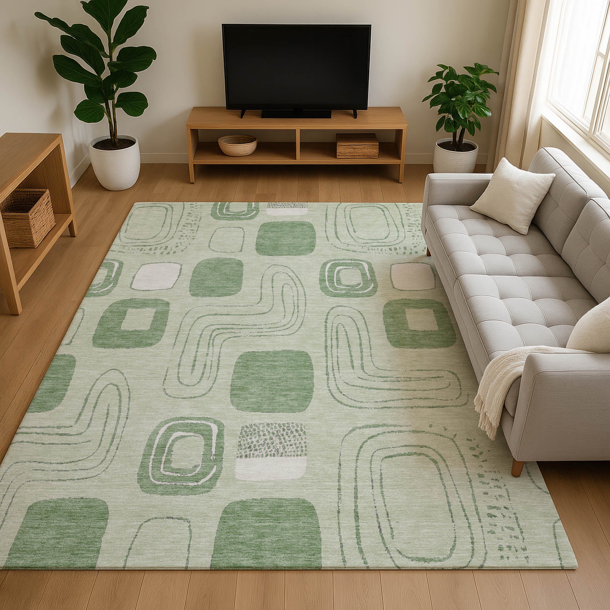 Dubrovnik Machine Washable Transitional Mint Green Rug 2'6" x 3'10" #shape_Rectangle
