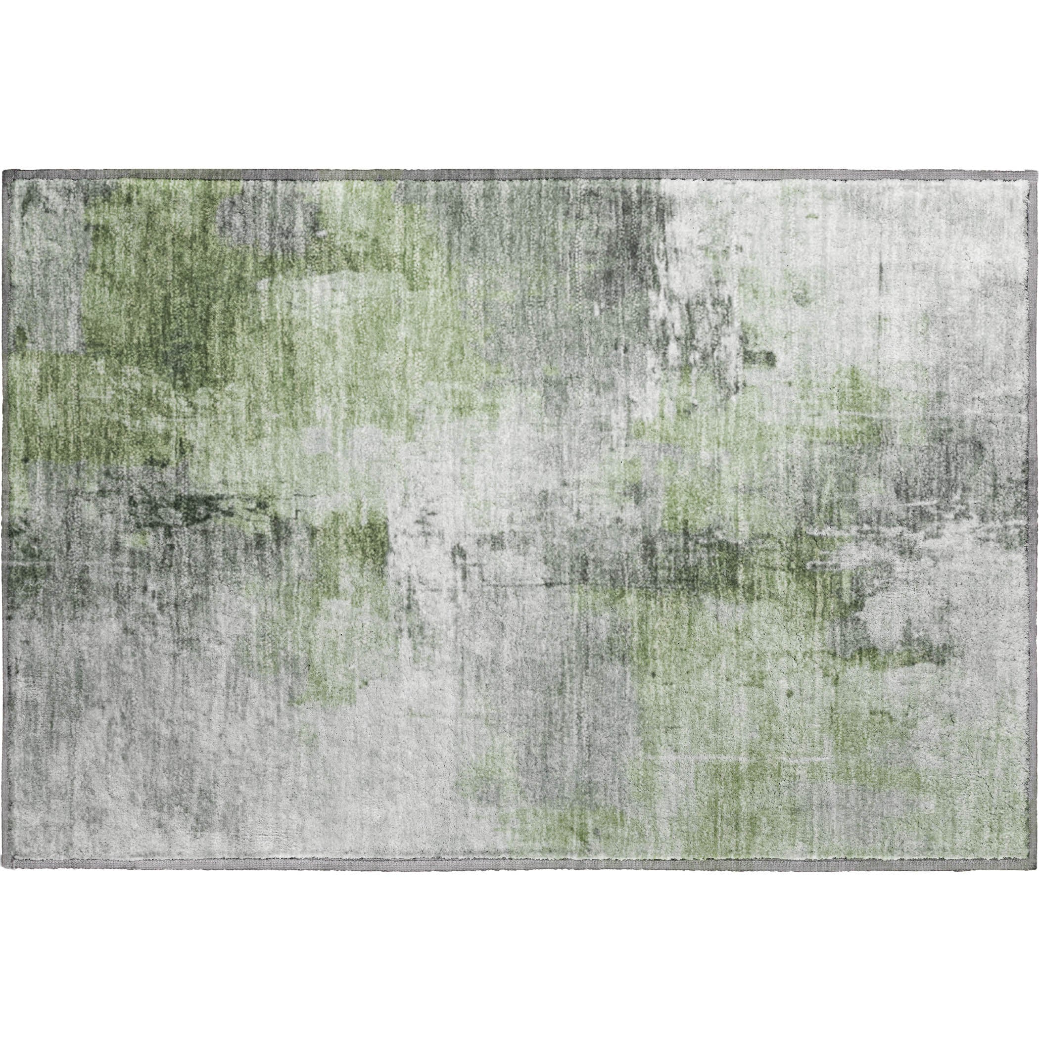 Baku Machine Washable Transitional Green Rug 1'8" x 2'6" #shape_Rectangle