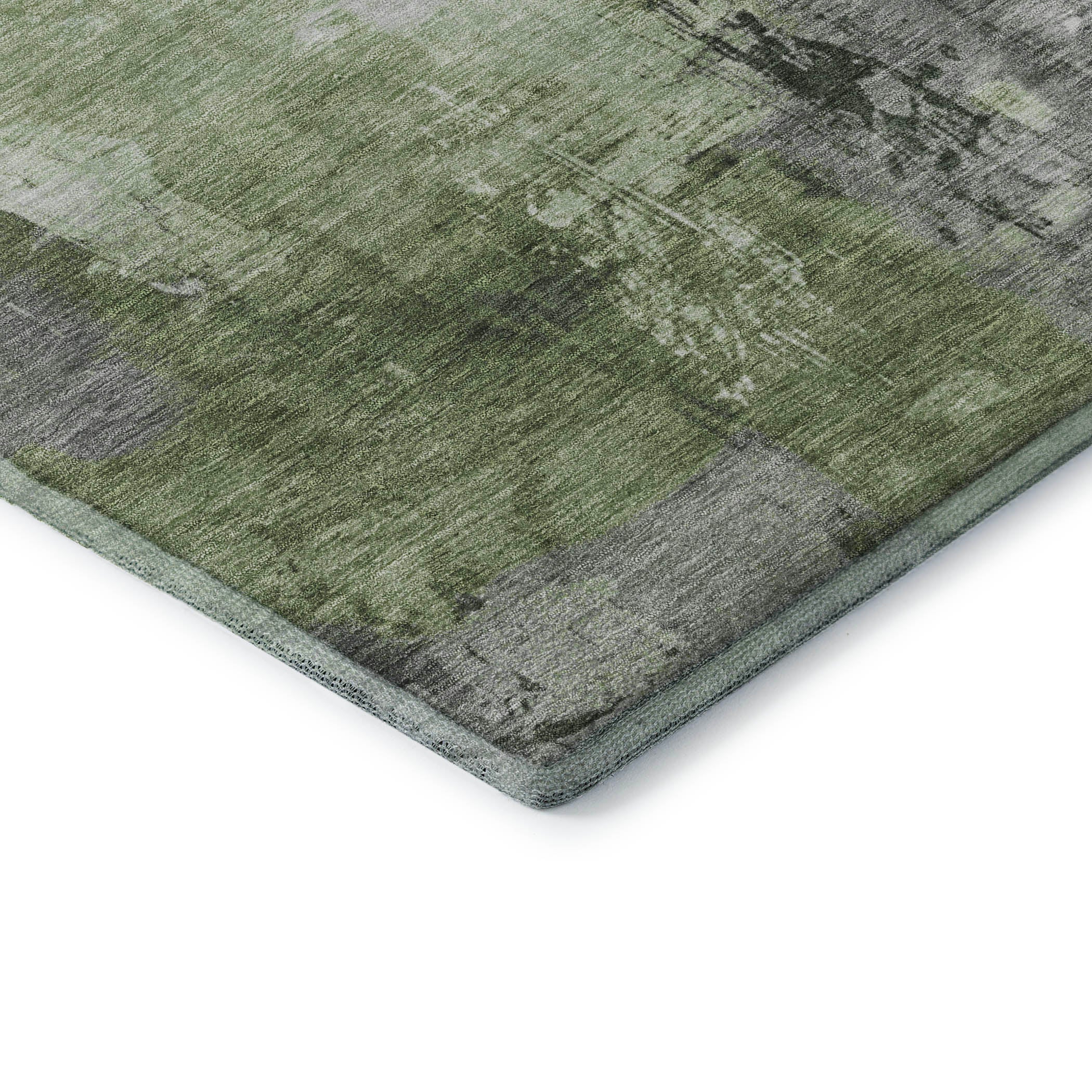 Baku Machine Washable Transitional Green Rug 1'8" x 2'6" #shape_Rectangle
