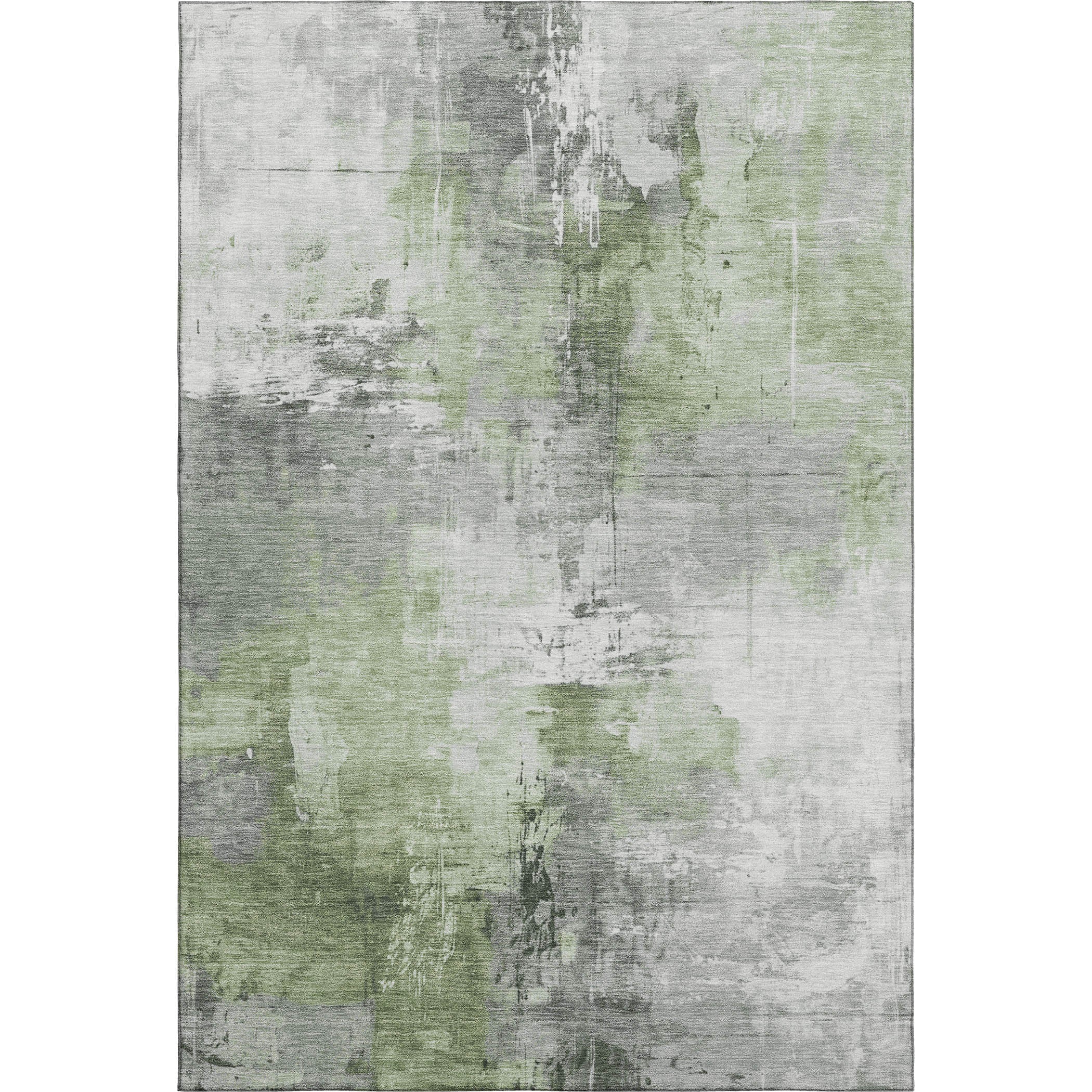 Baku Machine Washable Transitional Green Rug 2'6" x 3'10" #shape_Rectangle