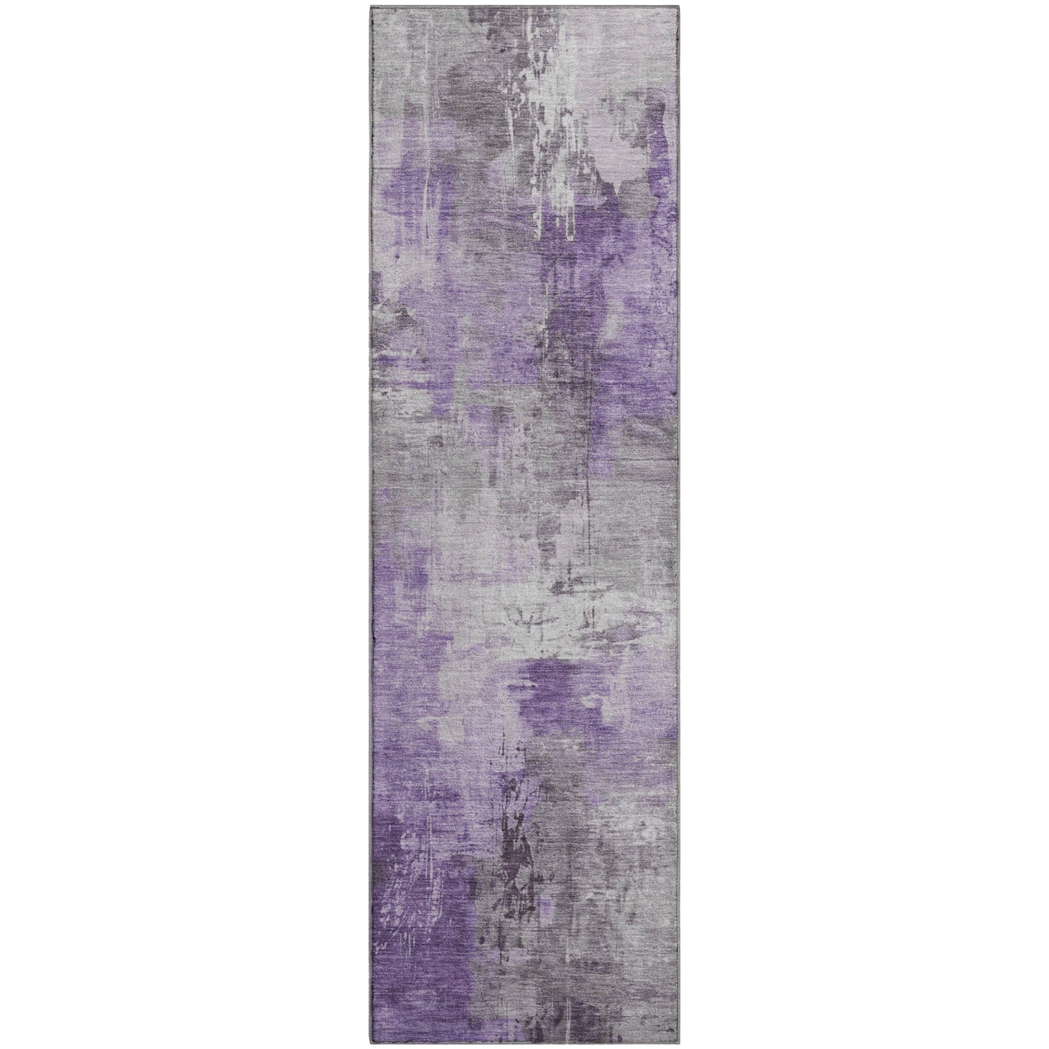 Baku Machine Washable Transitional Purple Rug 2'3" x 7'6" #shape_Runner