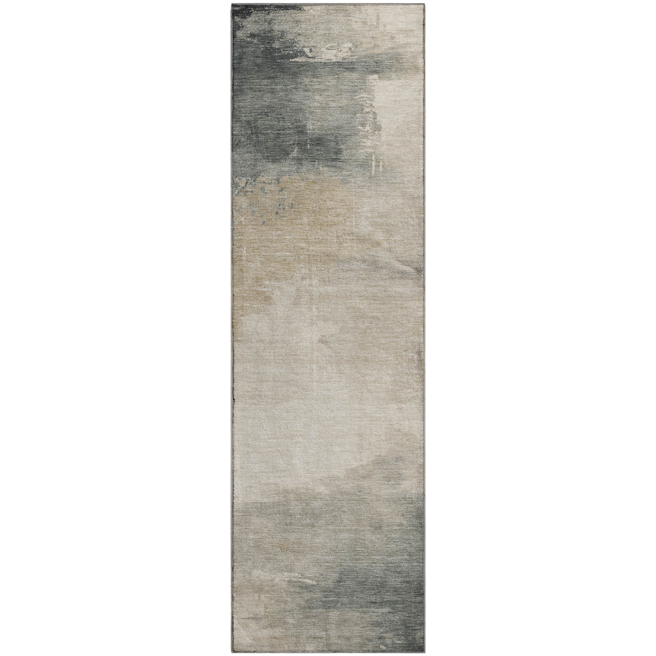 Oslo Machine Washable Transitional Beige Brown Rug 2'3" x 7'6" #shape_Runner