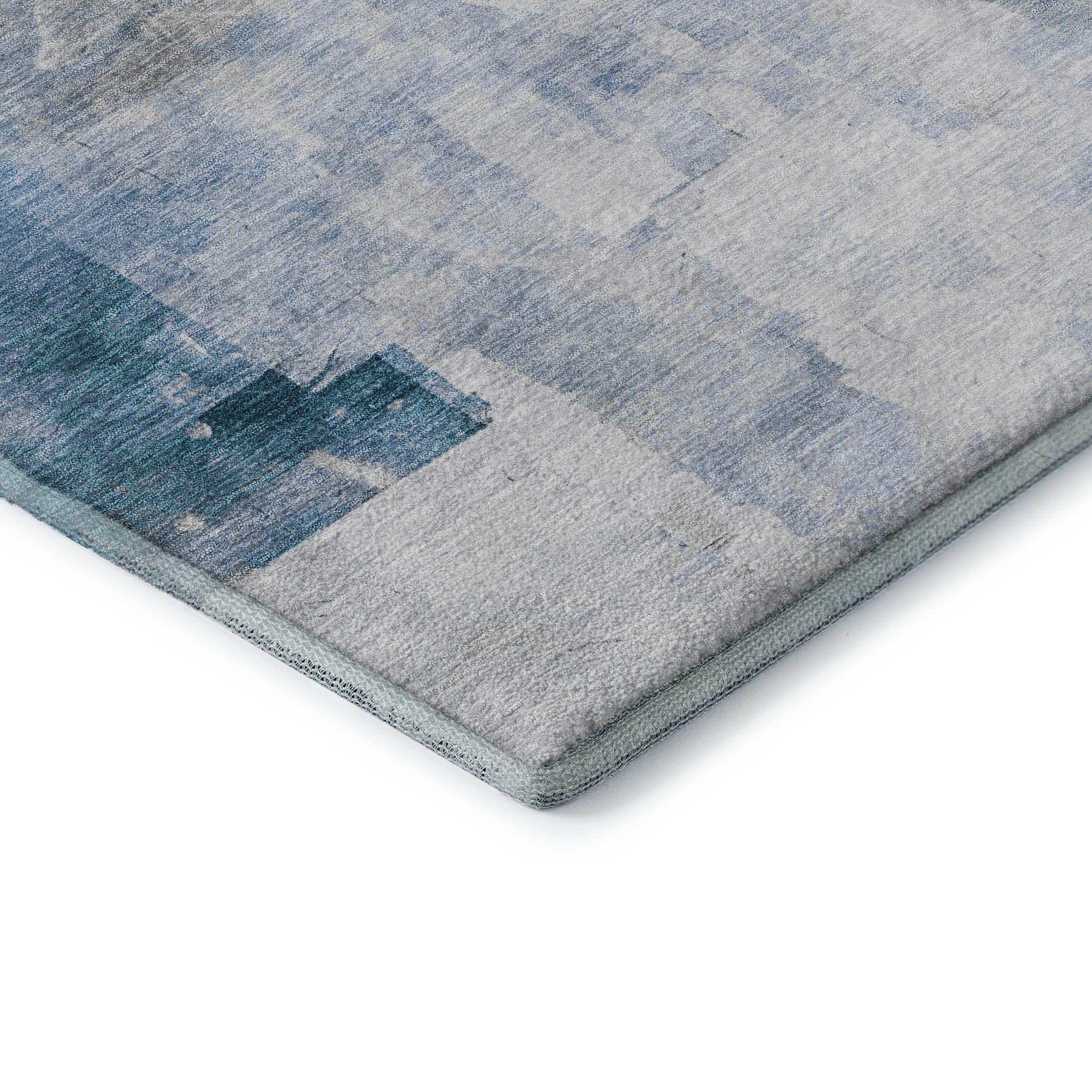 Antigua Machine Washable Transitional Denim Blue Rug 1'8" x 2'6" #shape_Rectangle