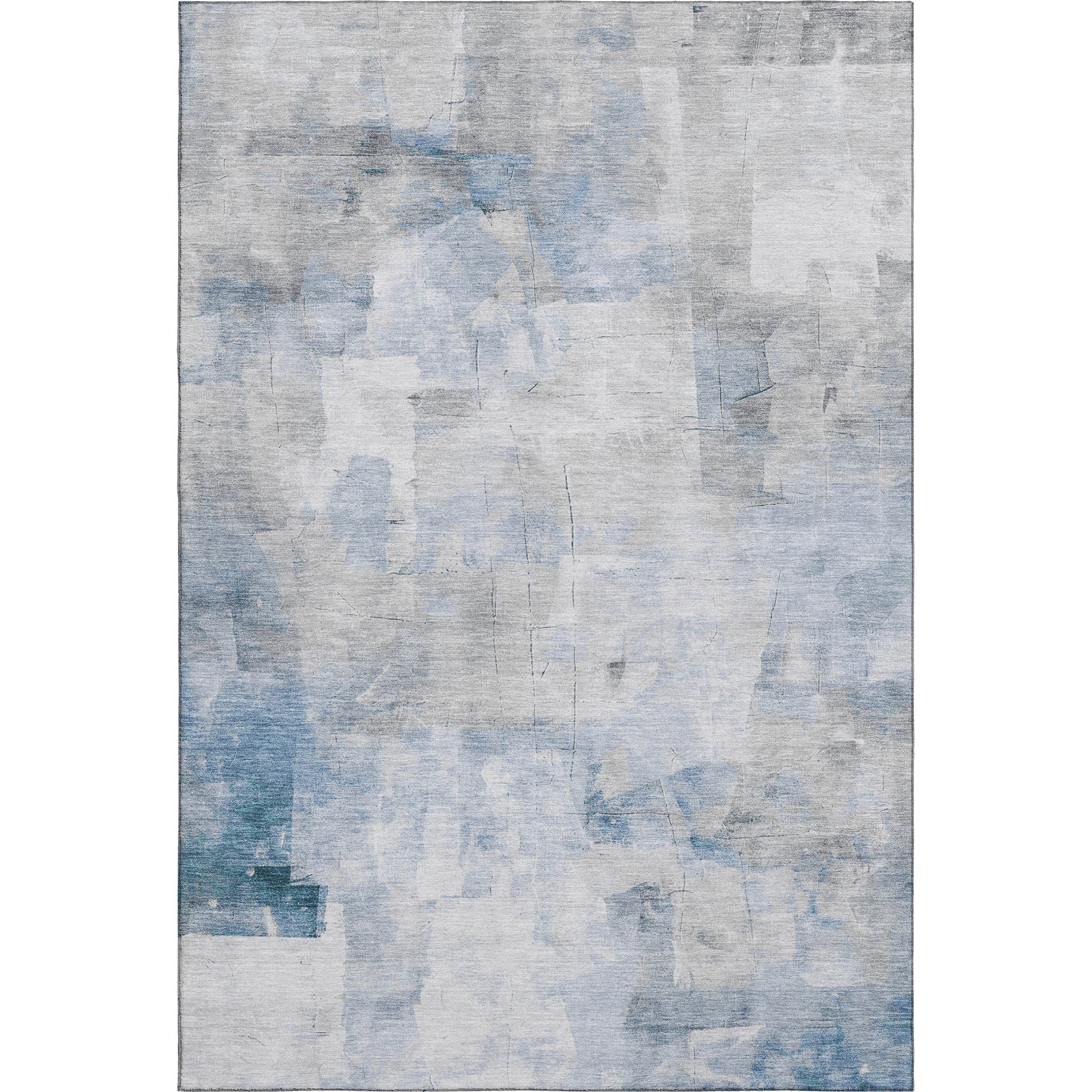 Antigua Machine Washable Transitional Denim Blue Rug 2'6" x 3'10" #shape_Rectangle