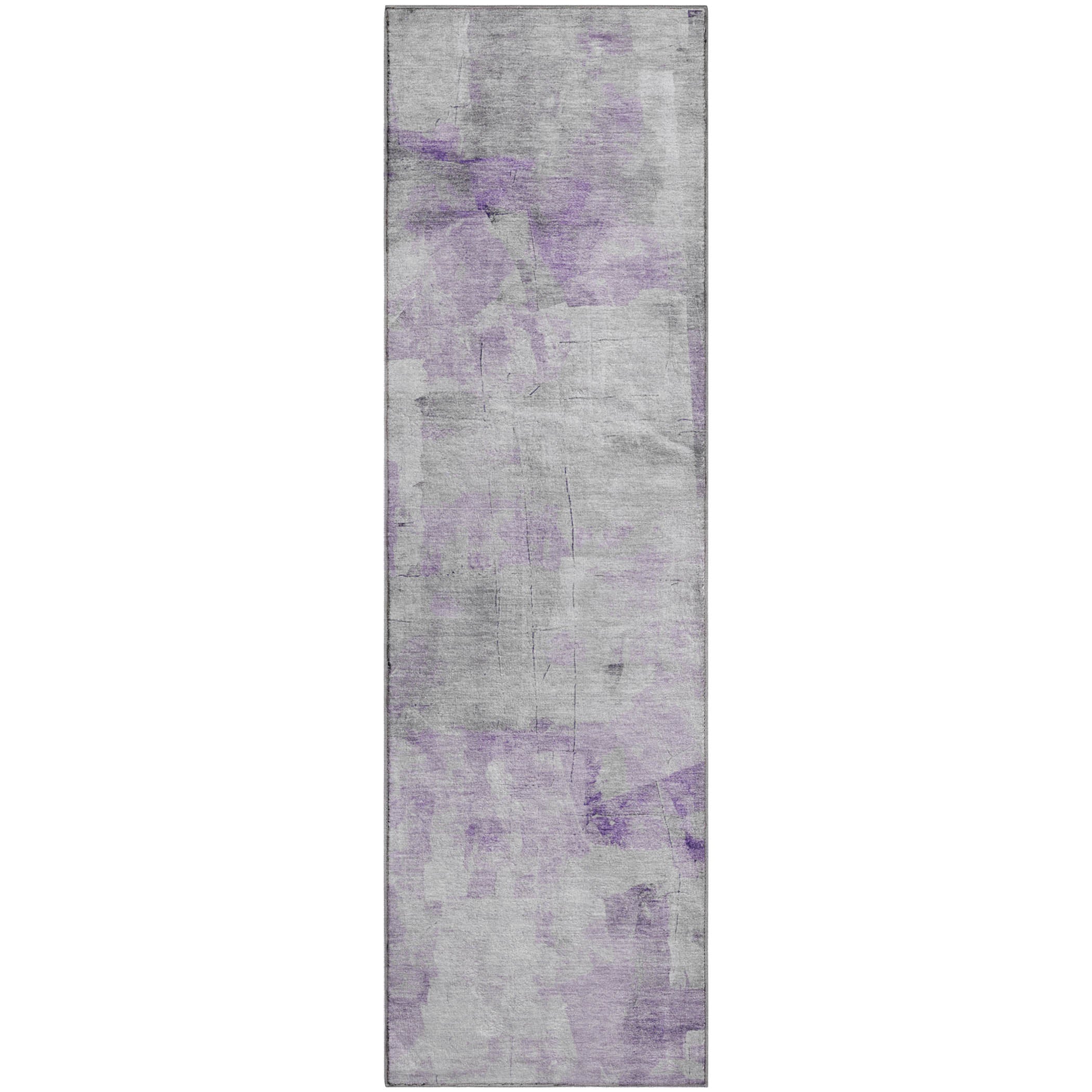 Antigua Machine Washable Transitional Lavender Purple Rug 2'3" x 7'6" #shape_Runner