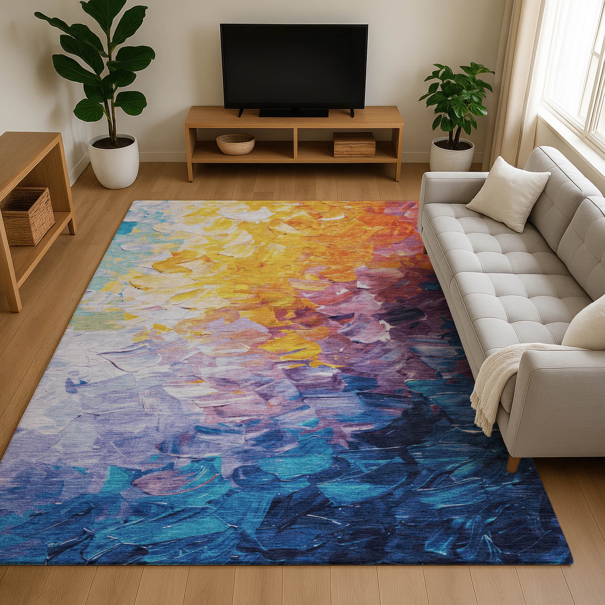 Lima Machine Washable Transitional Gold Rug 2'6" x 3'10" #shape_Rectangle