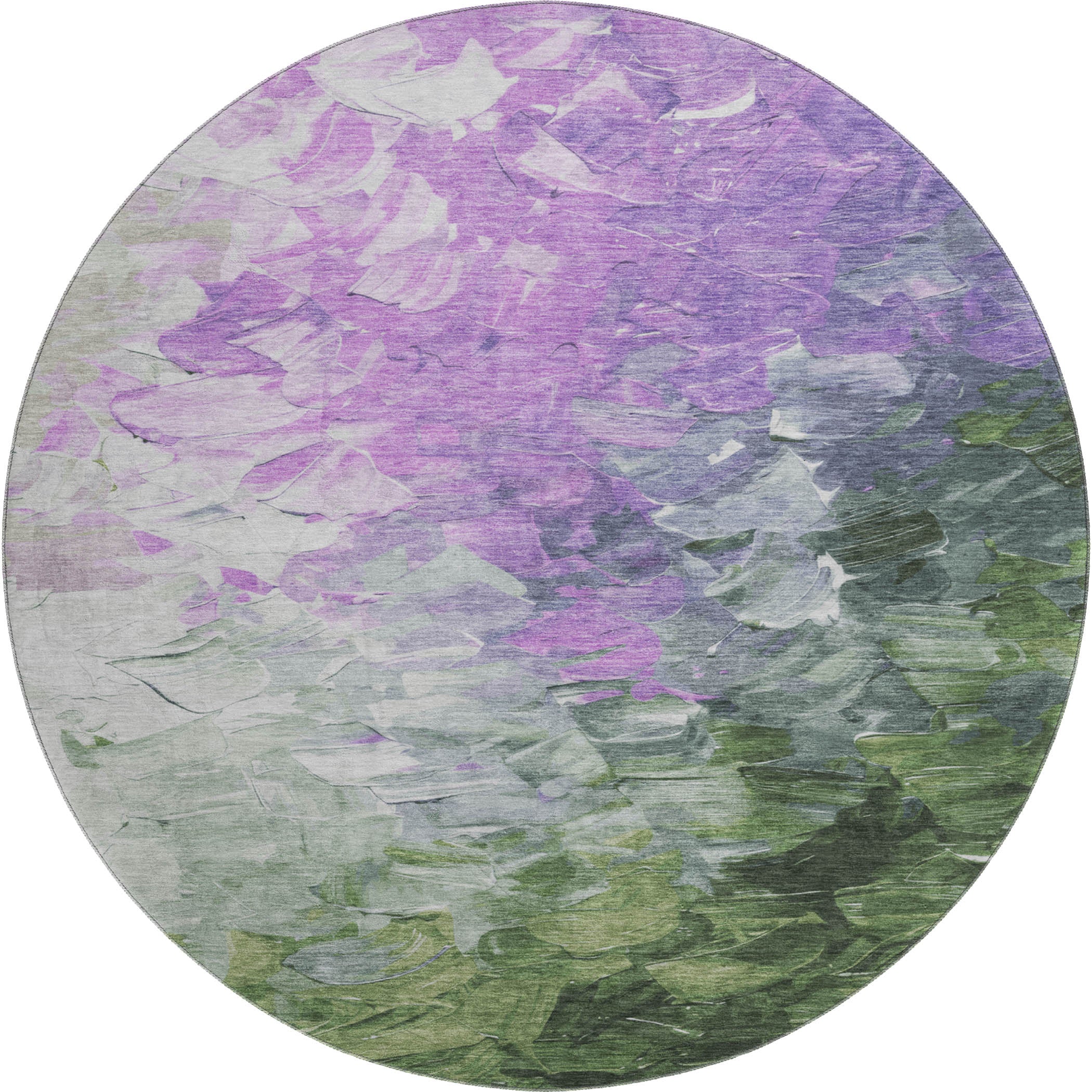 Lima Machine Washable Transitional Purple Rug 8' x 8' #shape_Round