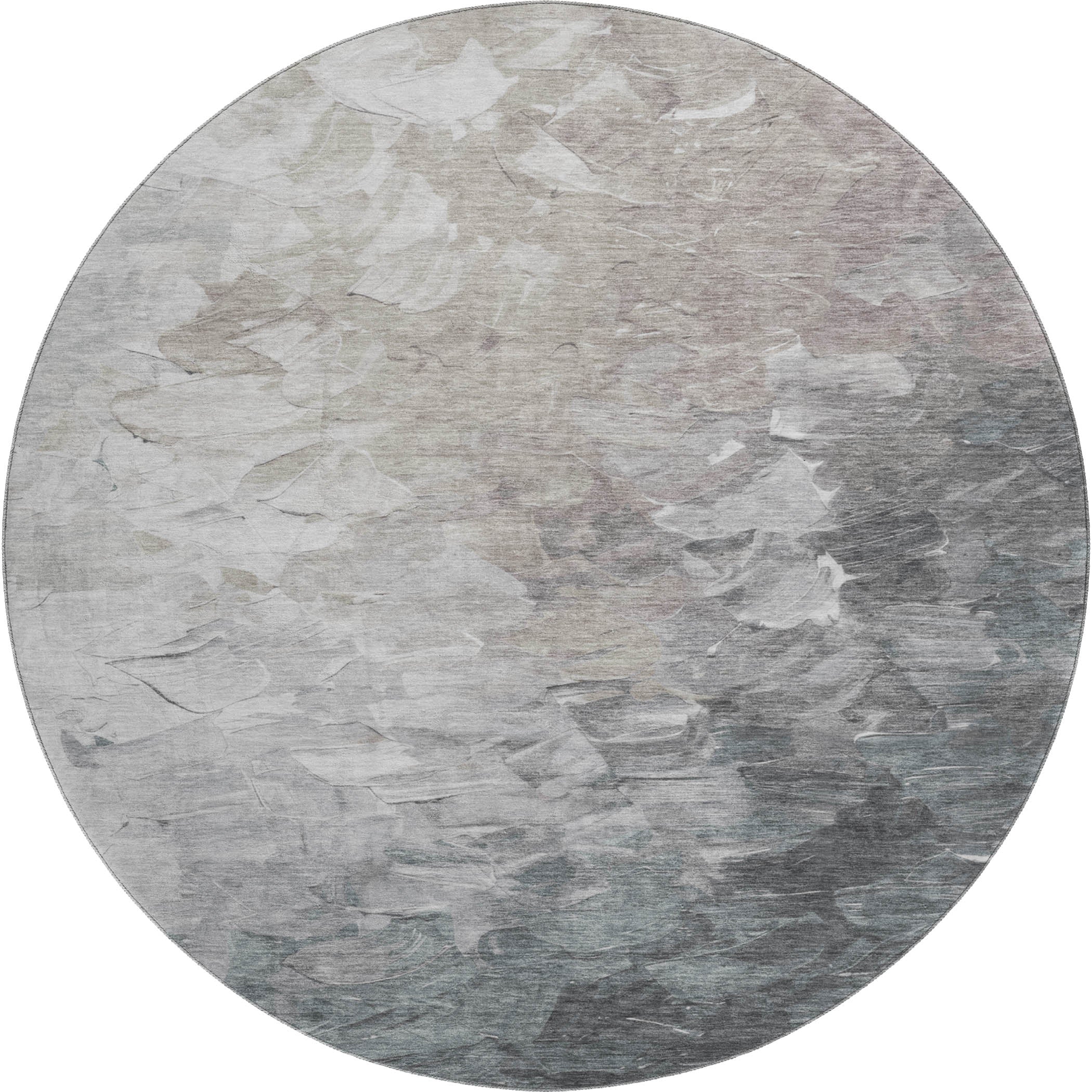 Lima Machine Washable Transitional Taupe Brown Rug 8' x 8' #shape_Round