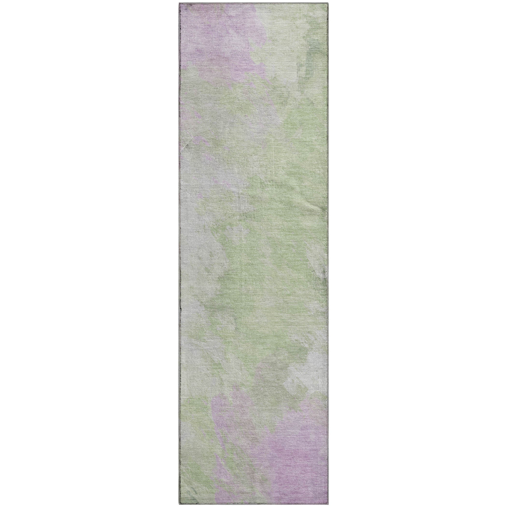 Athens Machine Washable Transitional Aloe Green Rug 2'3" x 7'6" #shape_Runner