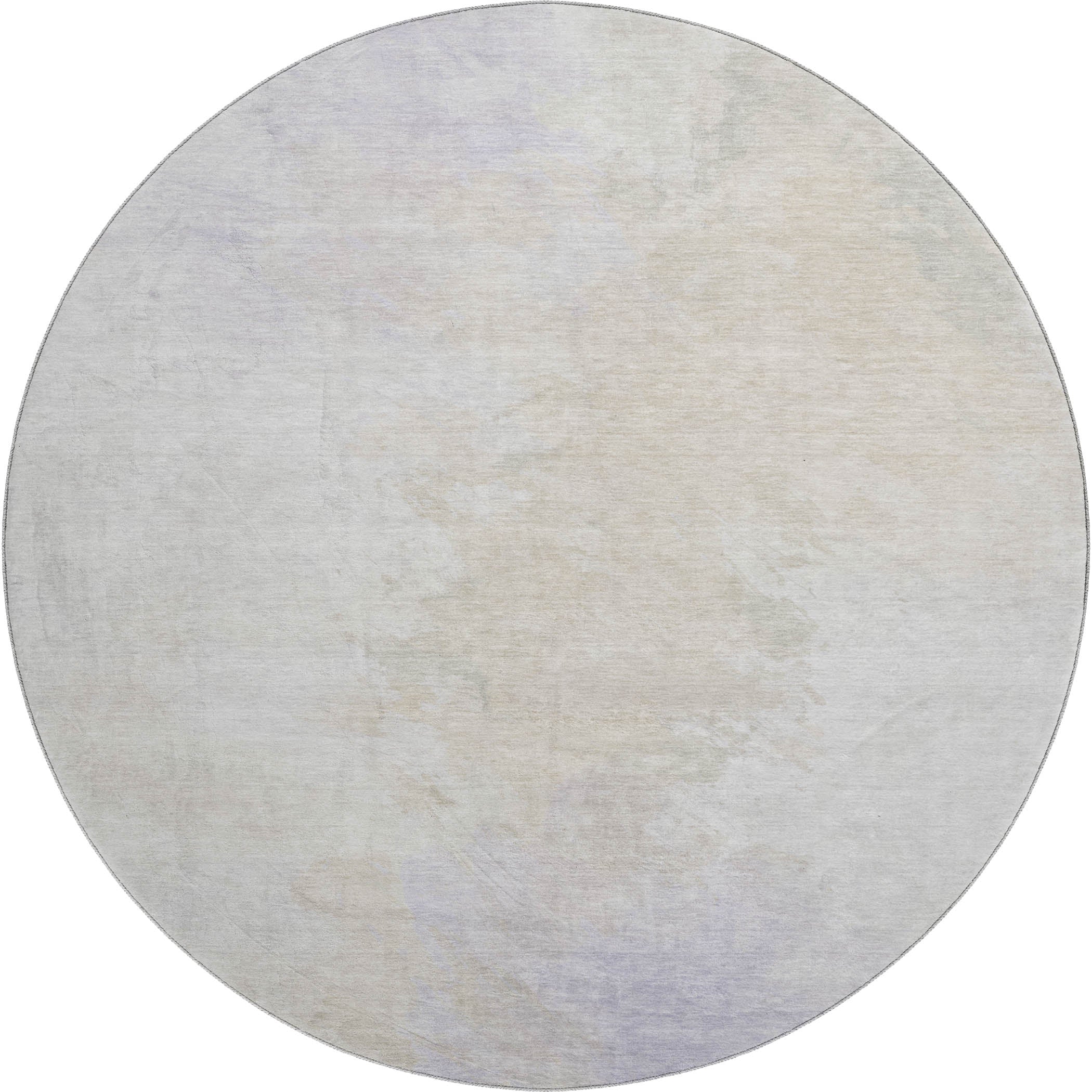 Athens Machine Washable Transitional Beige Brown Rug 8' x 8' #shape_Round