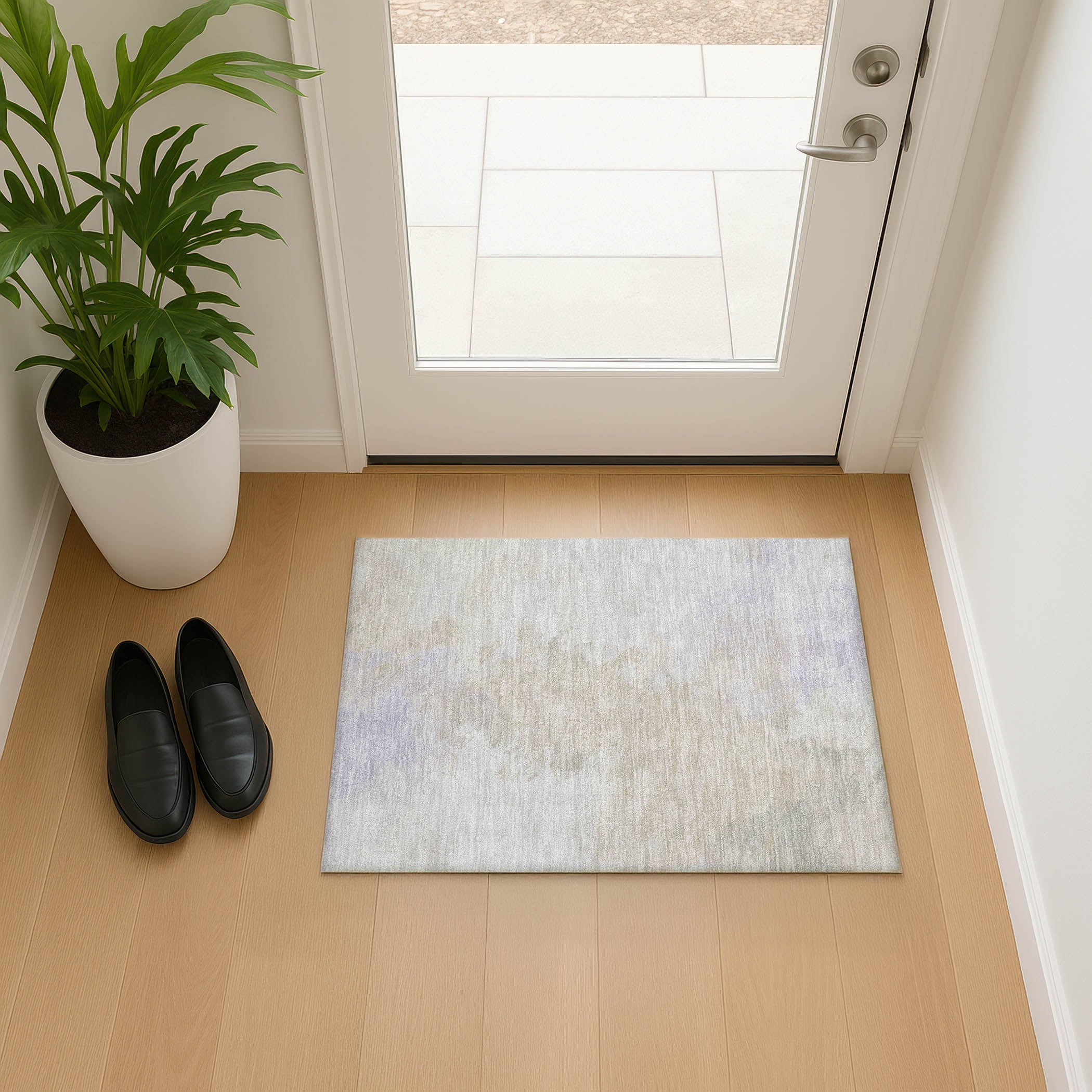 Athens Machine Washable Transitional Beige Brown Rug 1'8" x 2'6" #shape_Rectangle