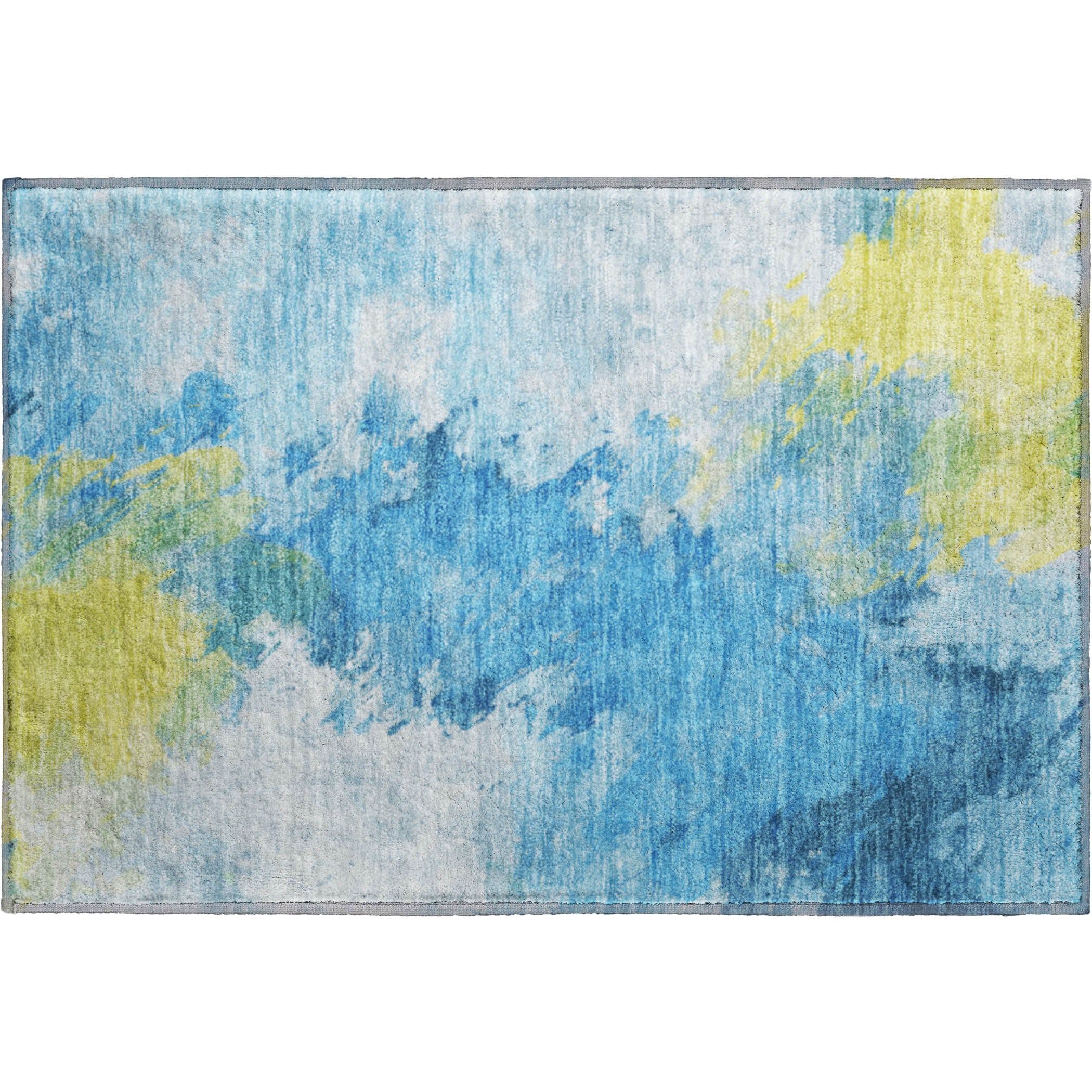 Athens Machine Washable Transitional Blue Rug 1'8" x 2'6" #shape_Rectangle