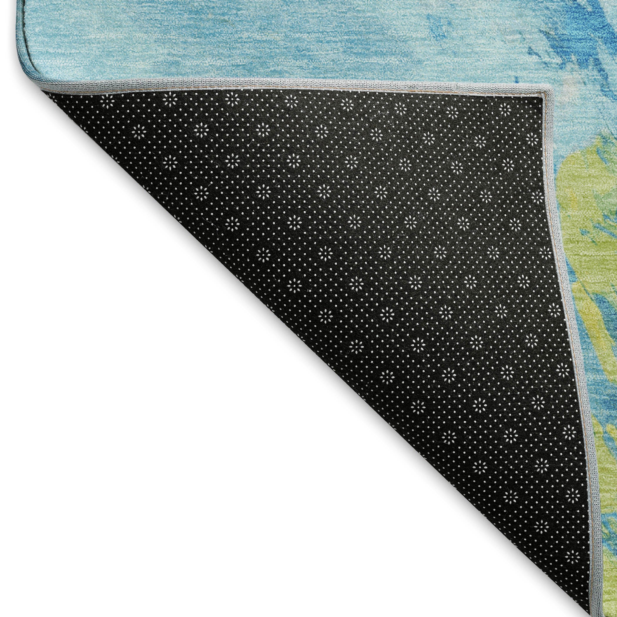 Athens Machine Washable Transitional Blue Rug 1'8" x 2'6" #shape_Rectangle