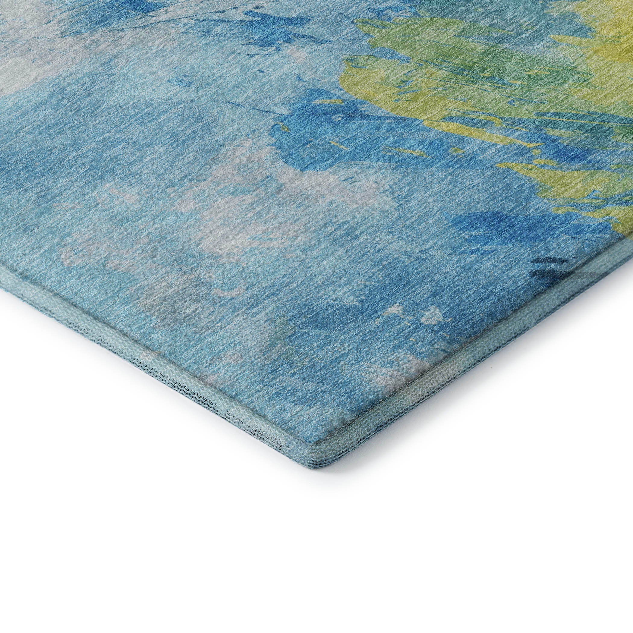 Athens Machine Washable Transitional Blue Rug 1'8" x 2'6" #shape_Rectangle