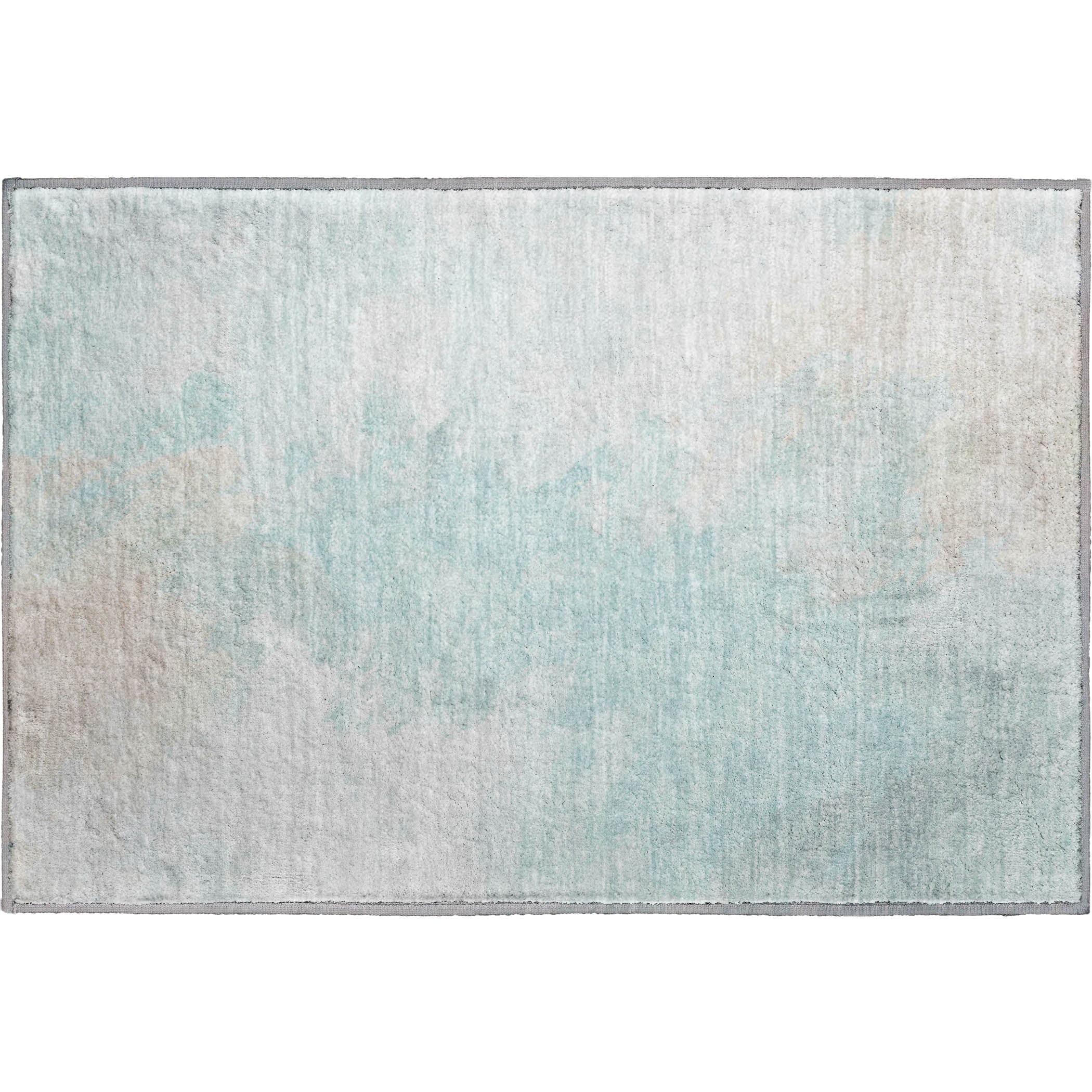 Athens Machine Washable Transitional Seafoam Blue Rug 1'8" x 2'6" #shape_Rectangle